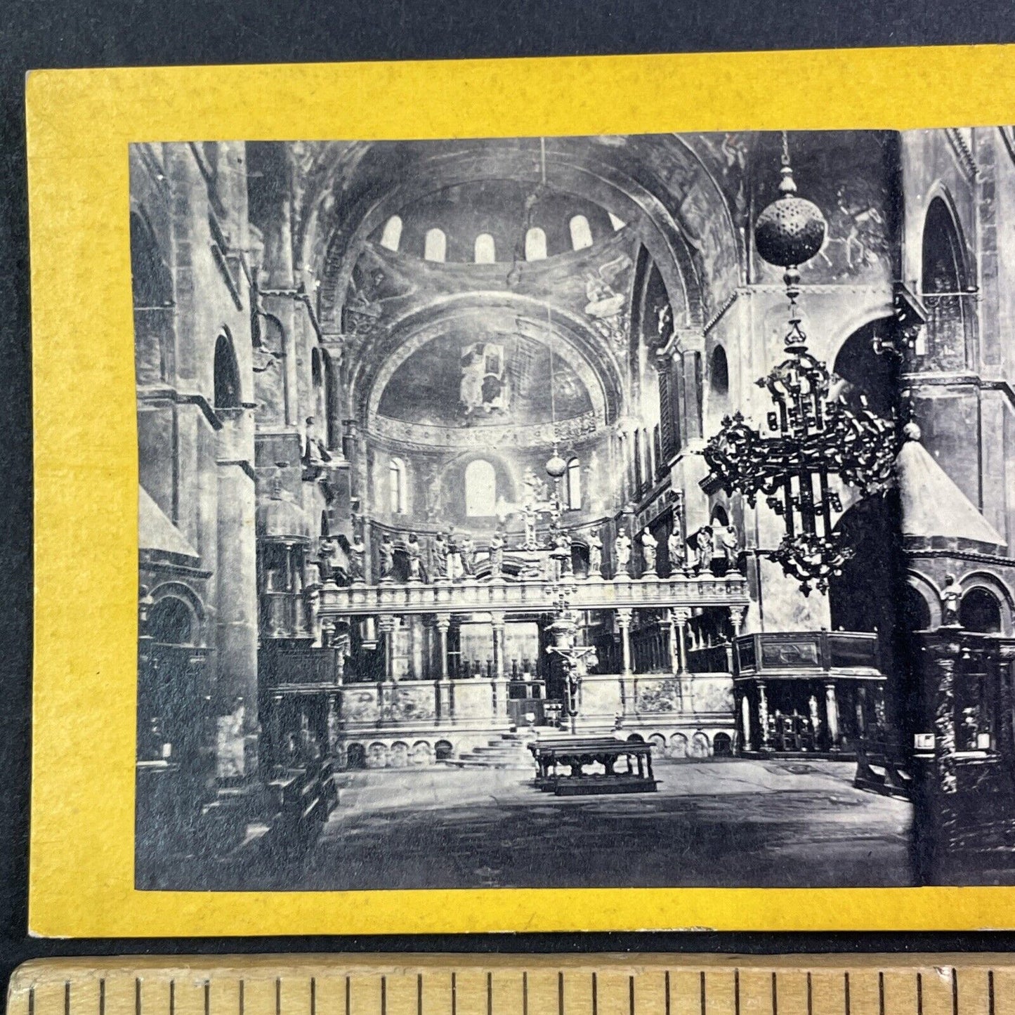 Saint Mark's Basilica Venice Italy Stereoview Interior View Antique c1870 X3574