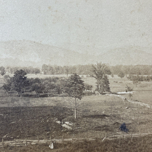 Antique 1870s Farms In North Conway New Hampshire Stereoview Photo Card V2016