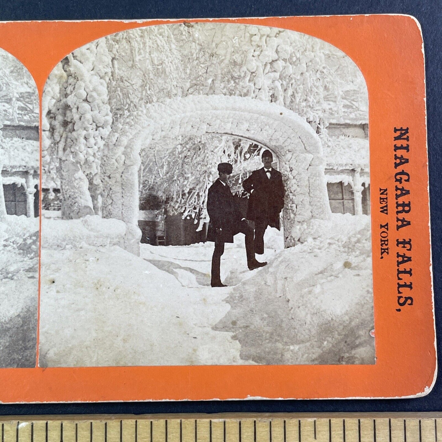 George Barker Self-Portrait Niagara Falls New York Stereoview c1875 Y1735