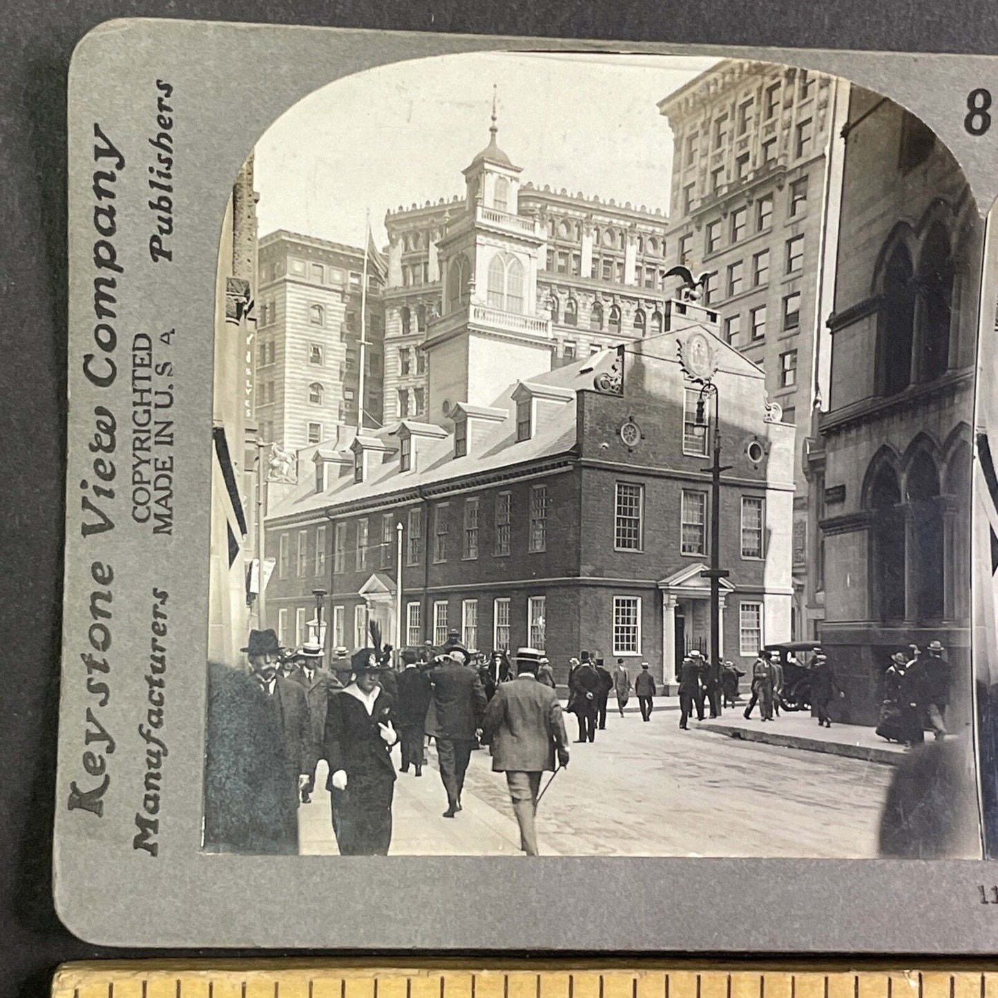 Court Street in Boston Massachusetts Stereoview Antique c1909 Y1024