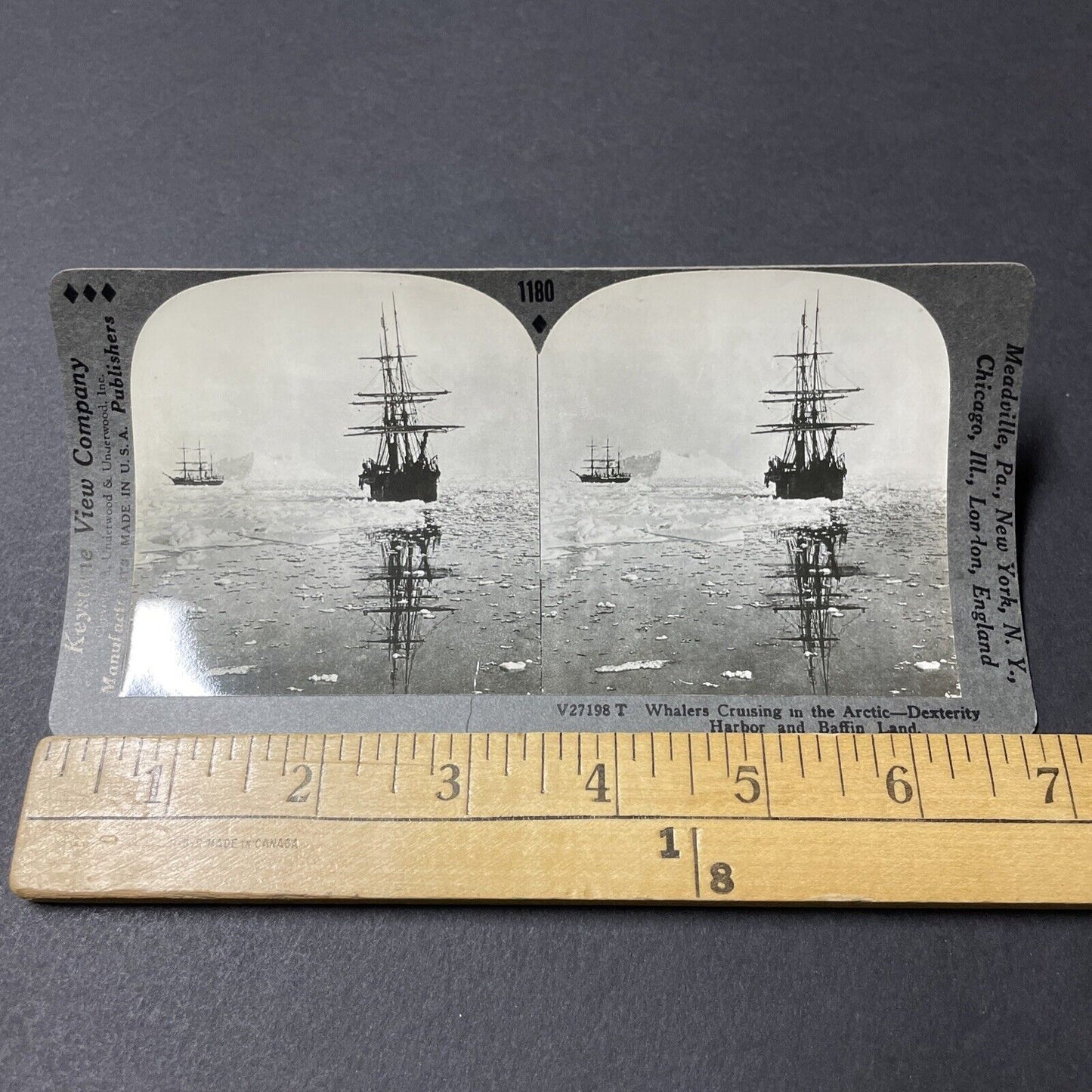 Antique 1902 Nova Zembla Arctic Ship Before Shipwreck Stereoview Photo Card 2626