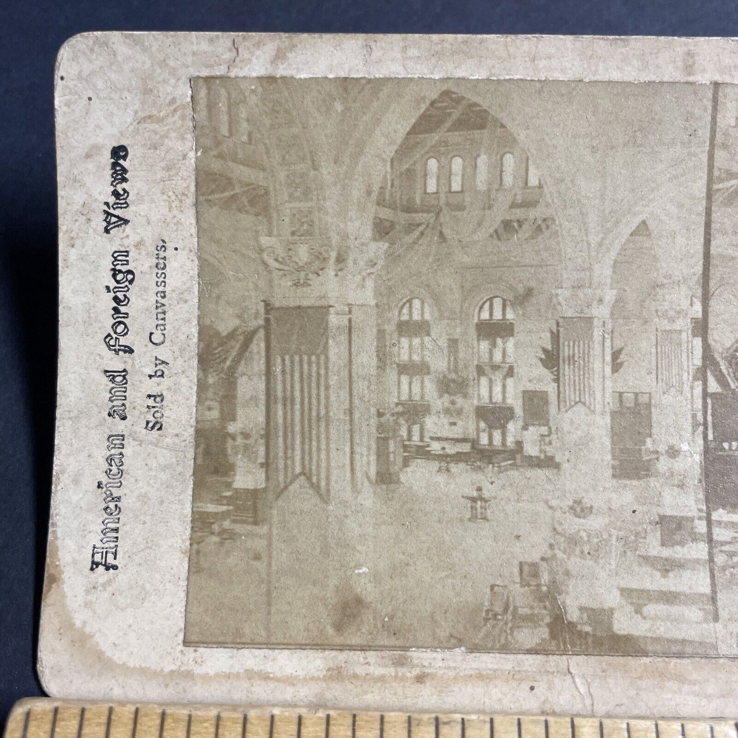 Antique 1880s New York Produce Exchange Manhattan Stereoview Photo Card P4514