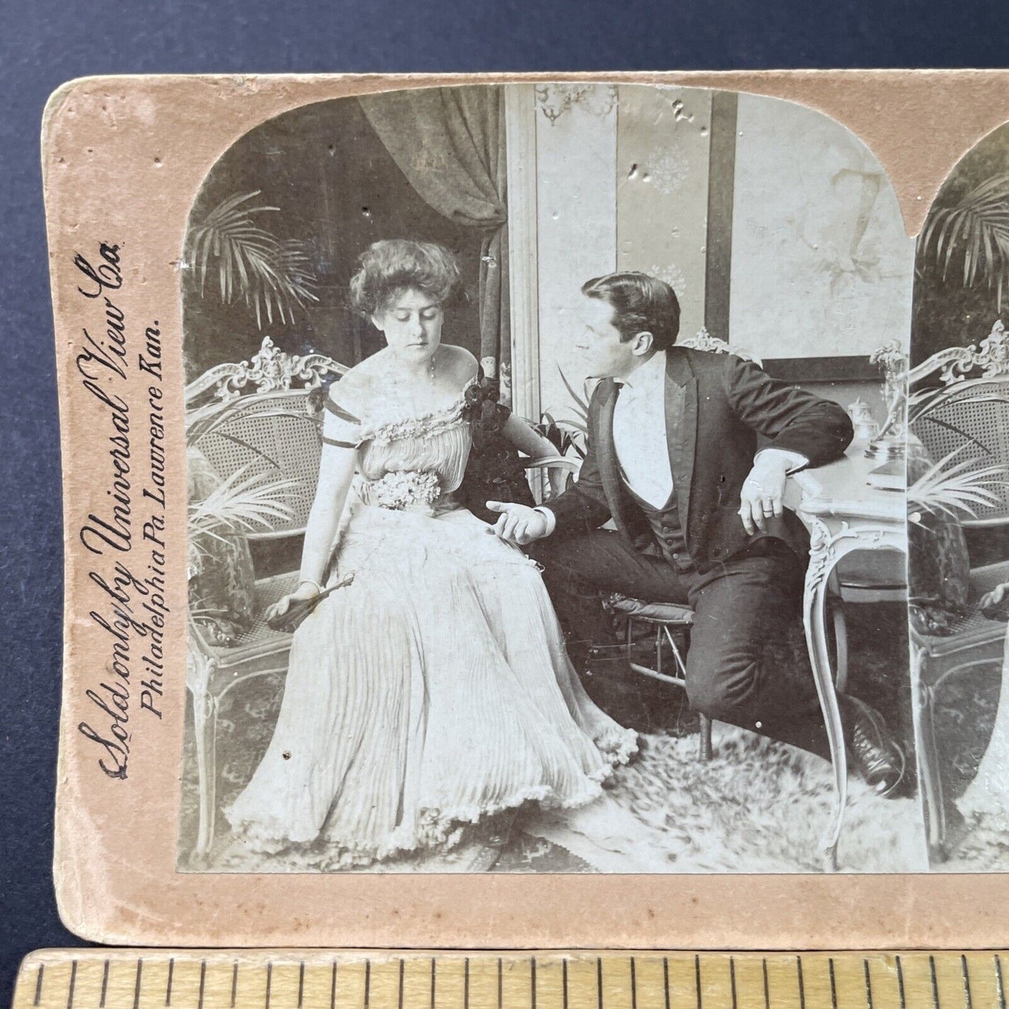 Antique 1902 Man Apologizes For Having An Affair Stereoview Photo Card P2873