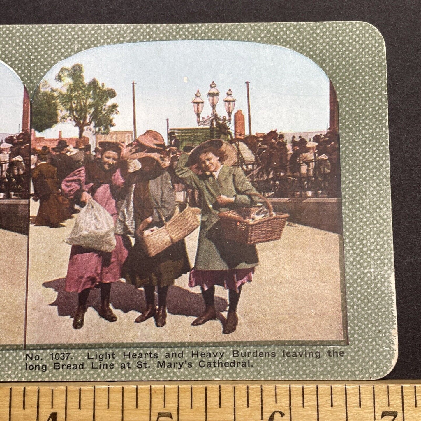 Antique 1910s San Francisco Earthquake Rations Stereoview Photo Card 2300-36