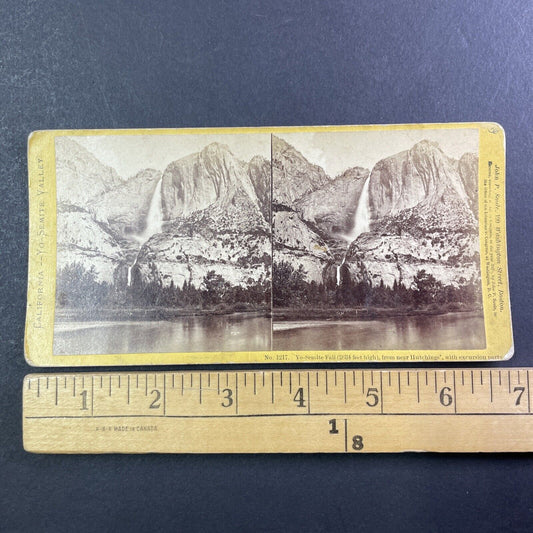 Yosemite Falls CA Hutchings Excursion Stereoview J.P. Soule Antique c1870 Y028