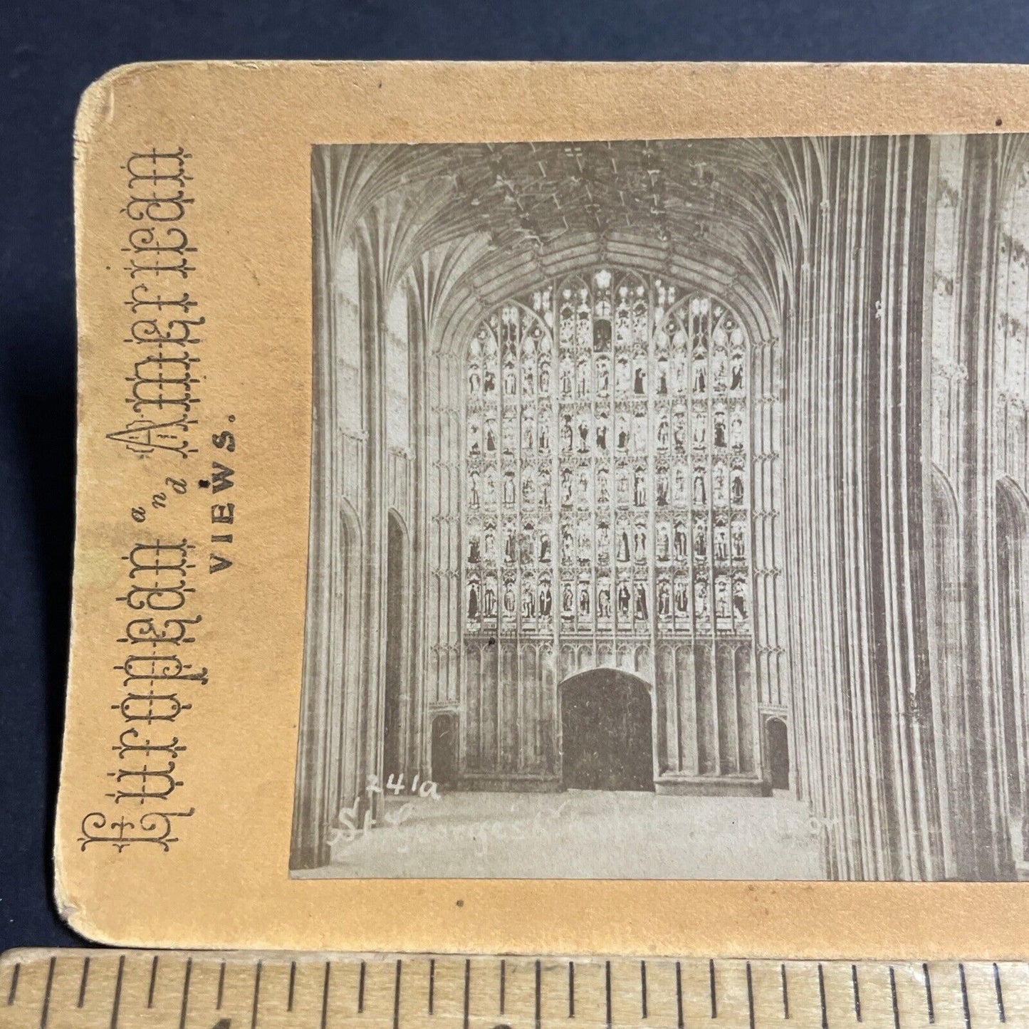 Antique 1870s St. Georges Royal Chapel Church London Stereoview Photo Card P5200