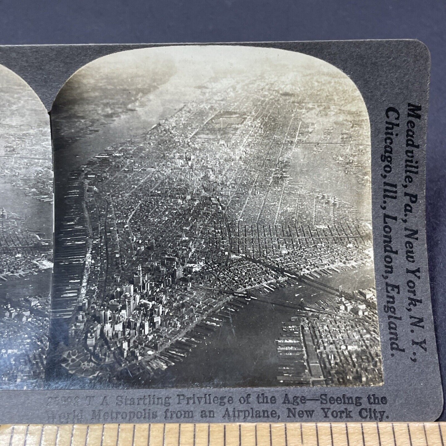 Antique 1920s Manhattan New York City View Stereoview Photo Card V1862