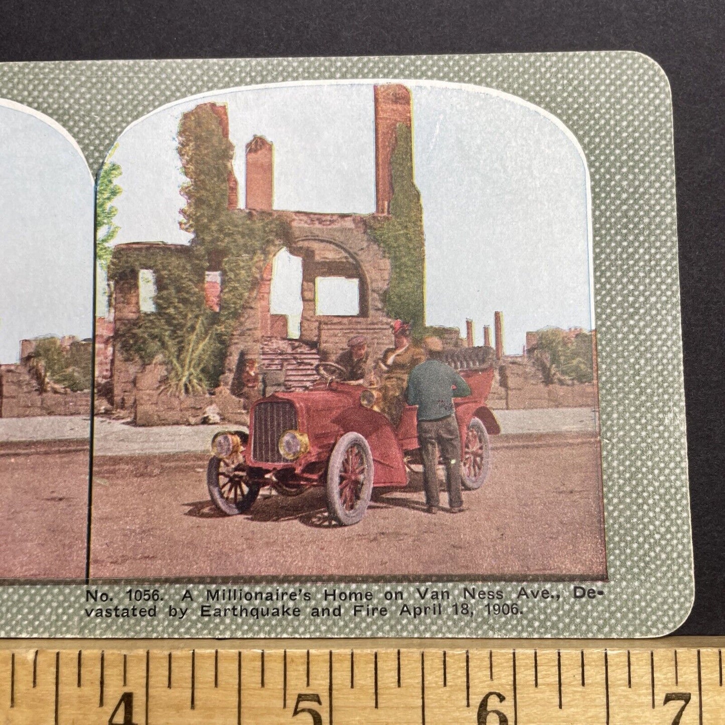 Antique 1910s San Francisco Earthquake Cadillac Stereoview Photo Card 2300-55