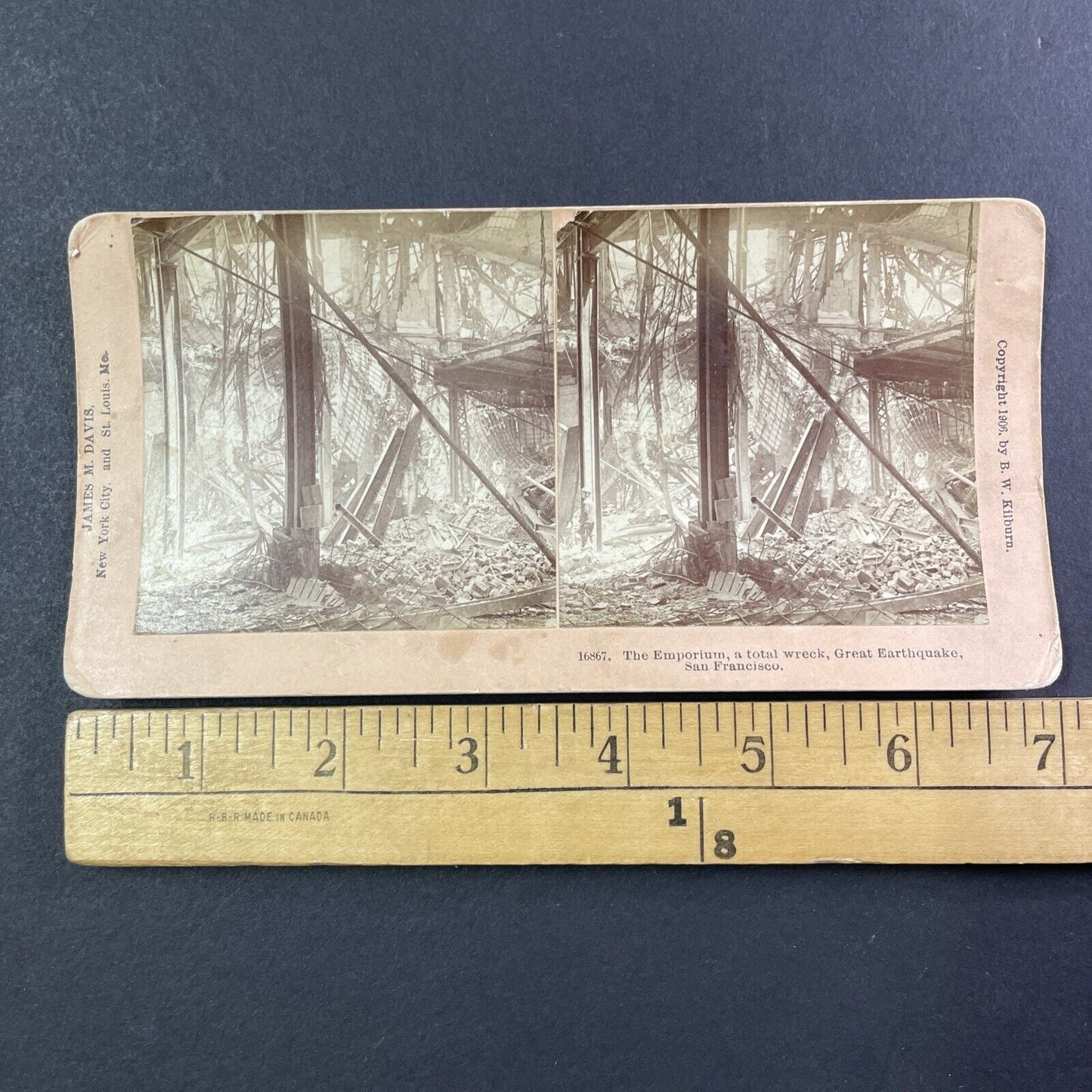 San Francisco Earthquake Disaster Stereoview Photo Card Antique 1906 X801