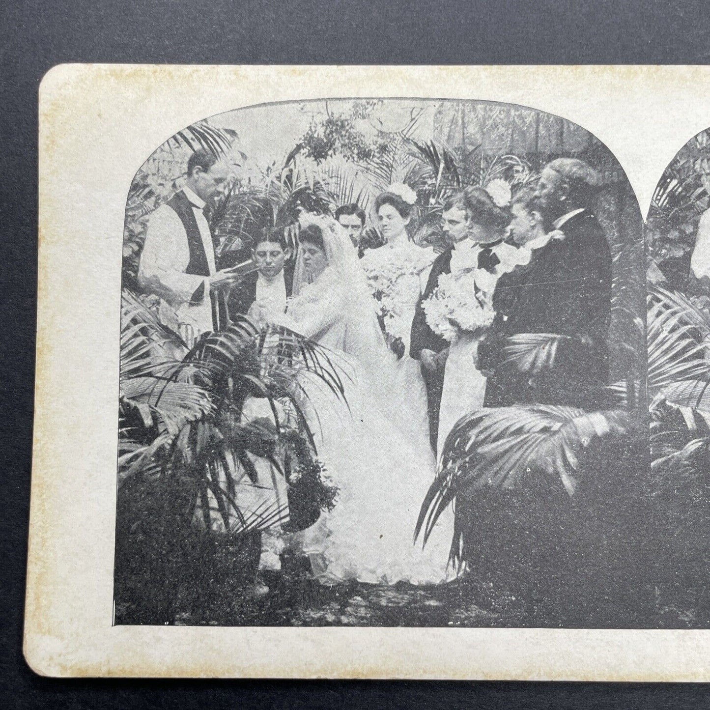 Antique 1905 Bride And Groom Wedding Vows Stereoview Photo Card P580-026