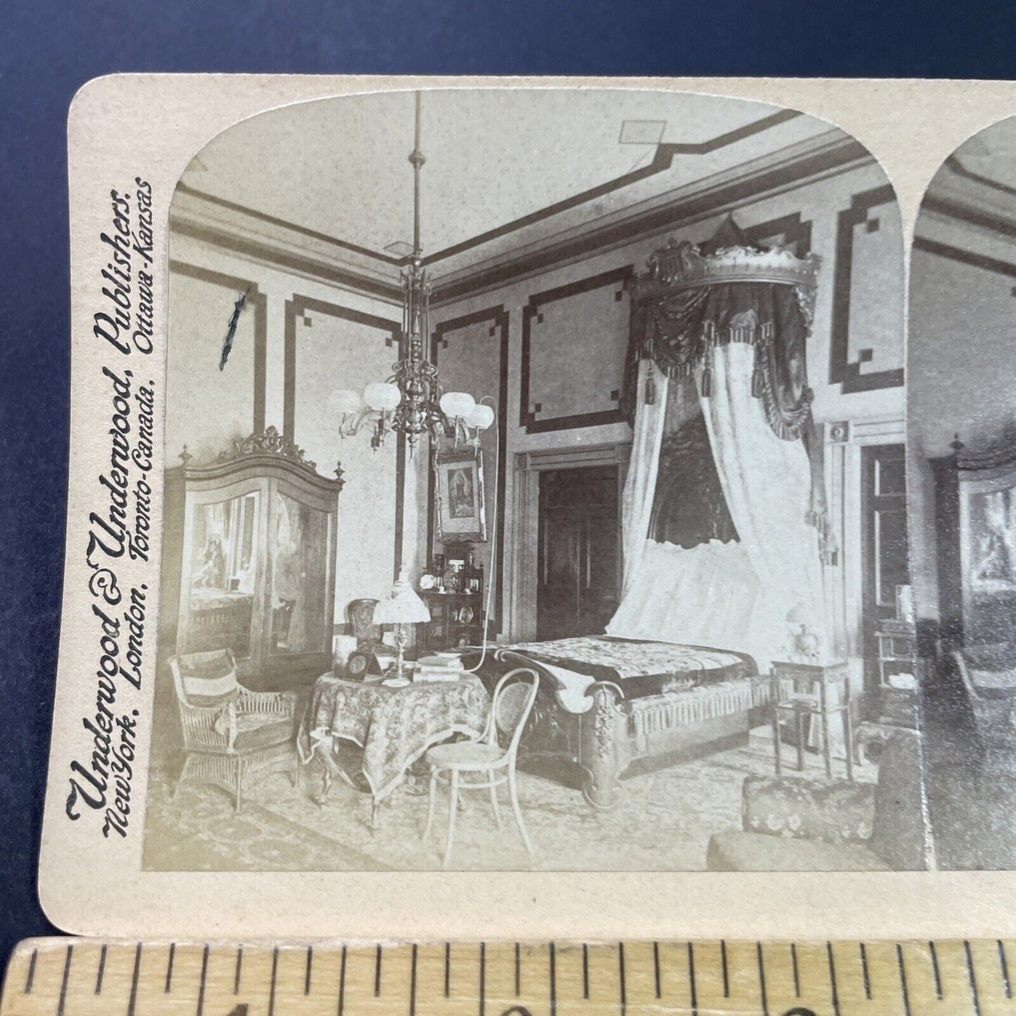 Antique 1890s Presidential Bedroom In The White House Stereoview Photo Card 3818