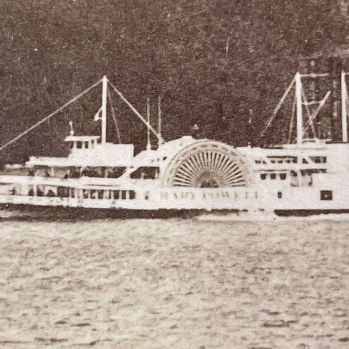 Steamer Mary Powell Steamship Stereoview Hudson River Antique c1874 X986