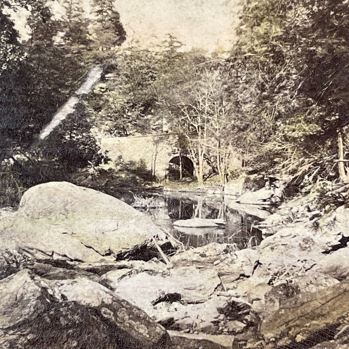 Wissahickon Creek Bridge Germantown Stereoview E&HT Anthony Antique c1870 X2448