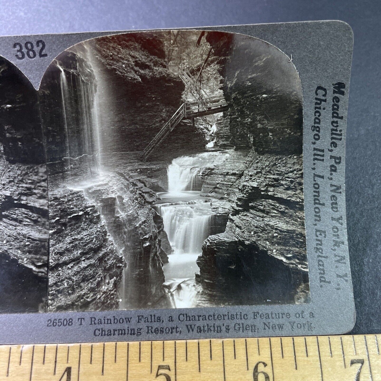 Antique 1910s Caverns At Watkins Glen New York Stereoview Photo Card P3282