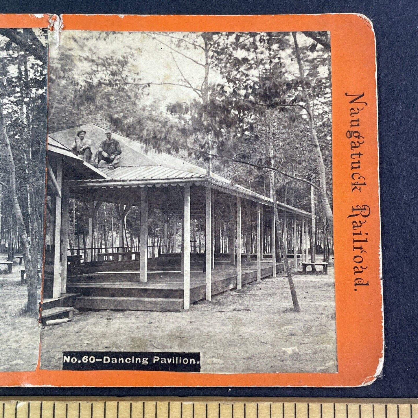 High Rock Grove Pavilion Beacon Falls Connecticut Stereoview c1870s Y2419