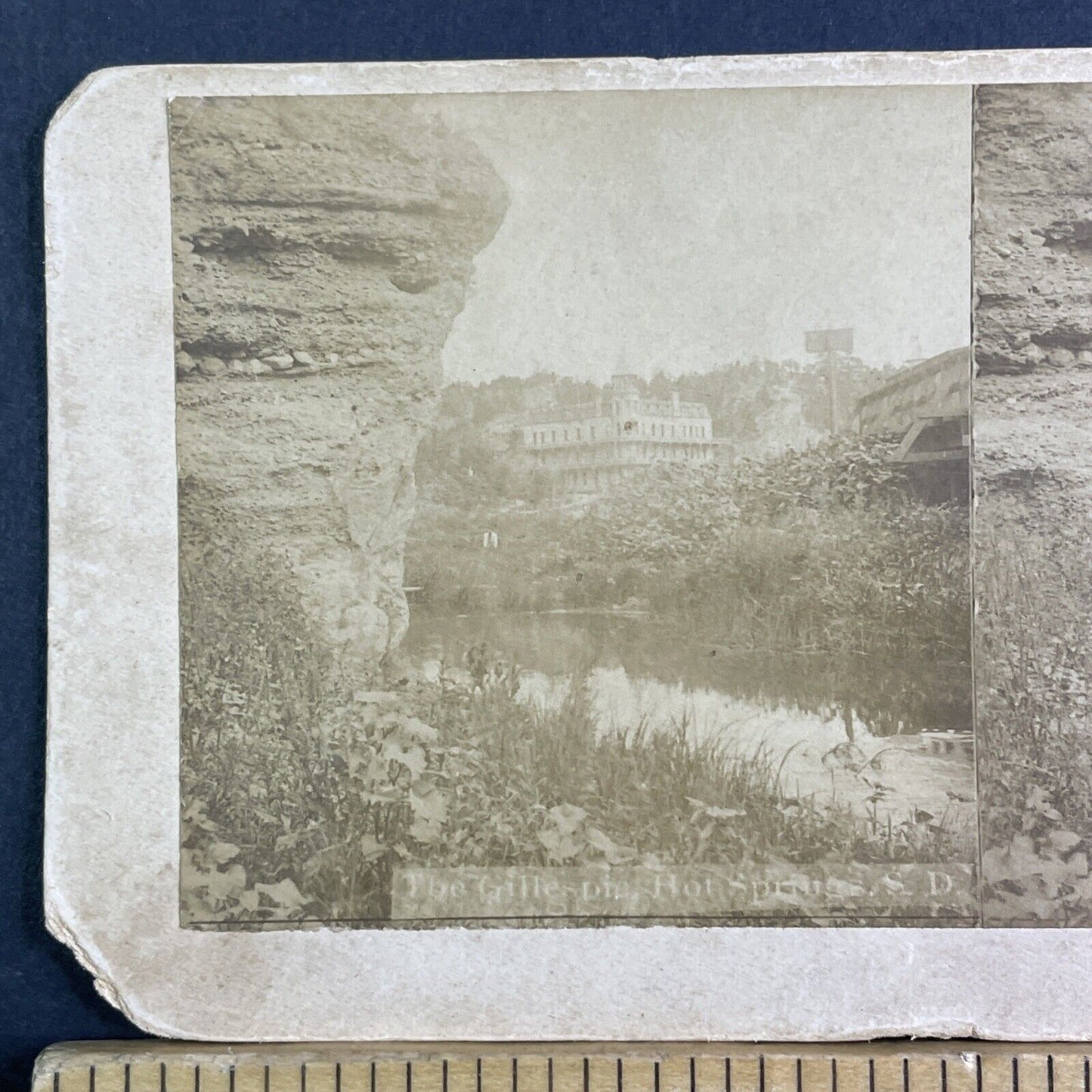 The Gillespie Hotel Stereoview Hot Springs South Dakota Antique c1891 X3854