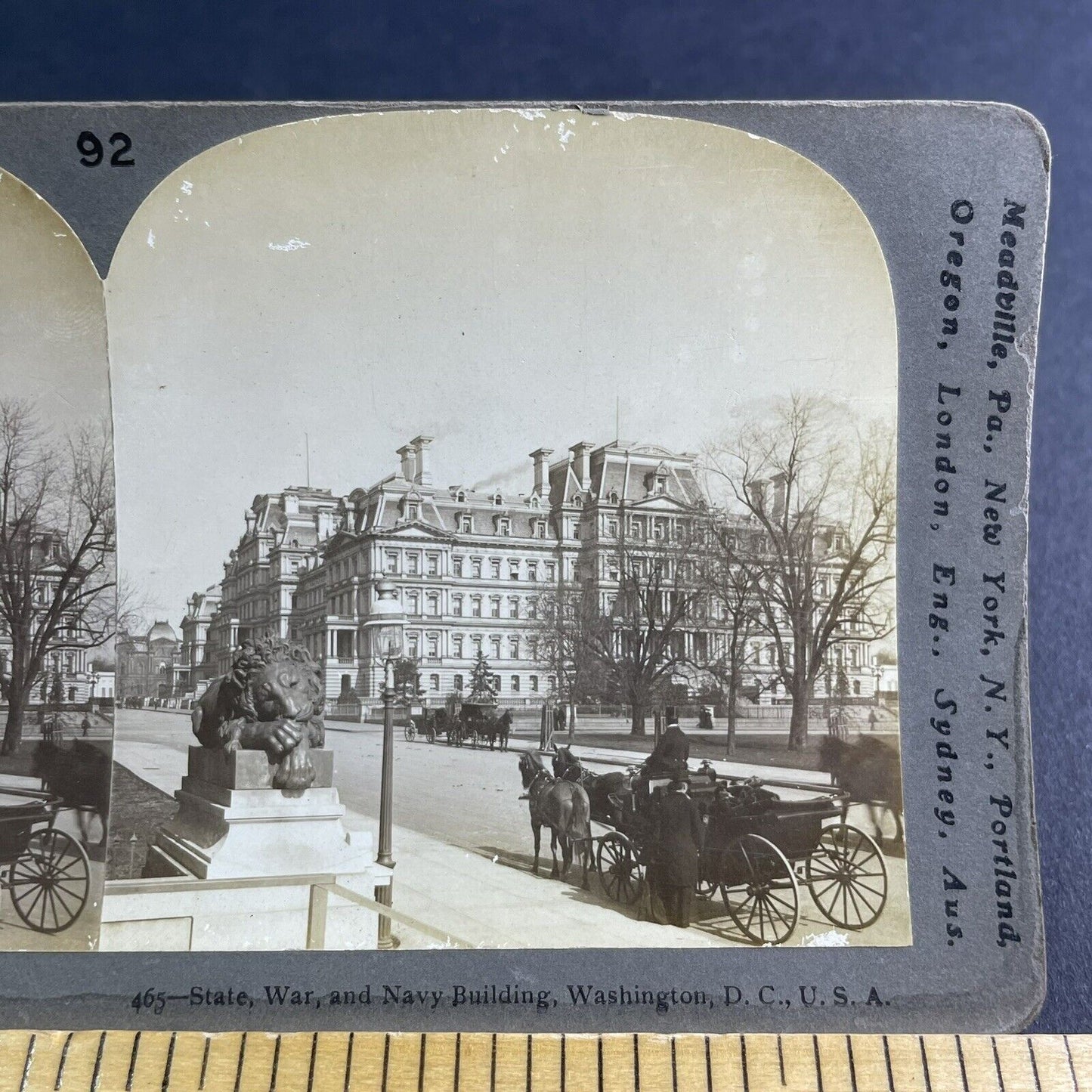 Antique 1900 Department Of Defence Washington DC Stereoview Photo Card P2212