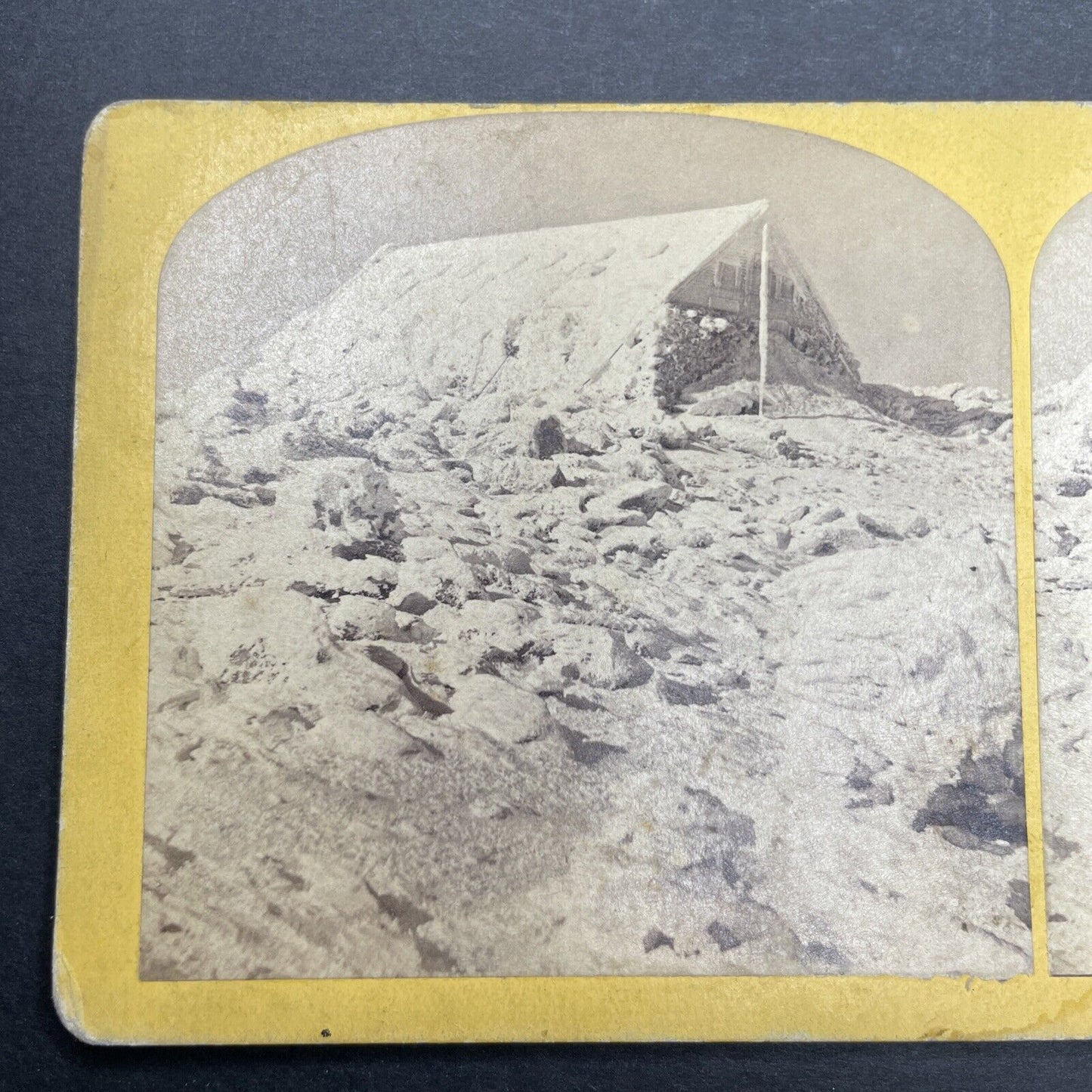 Antique 1870s First Photos Peak Of Mount Washington Stereoview Photo Card P1123