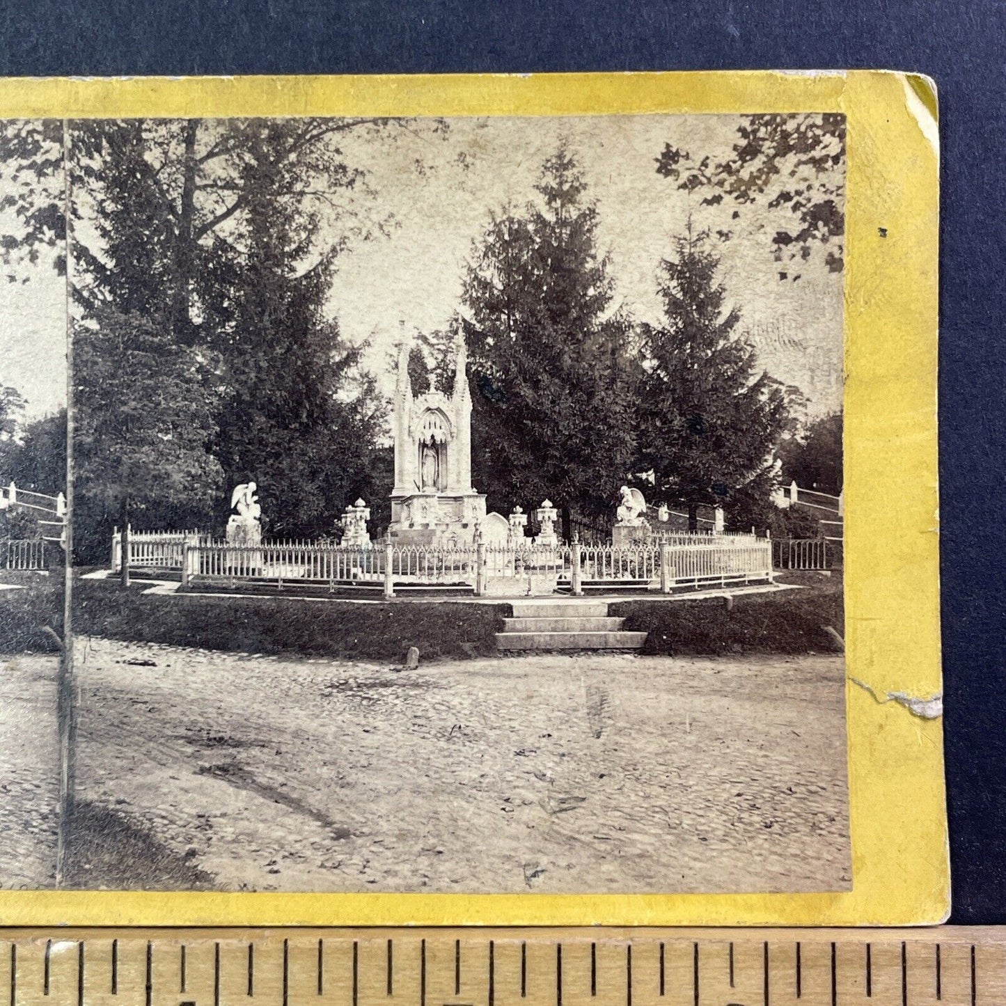 Charlotte Canda Grave Stereoview Green-Wood Cemetery Brooklyn Antique 1872 X2440