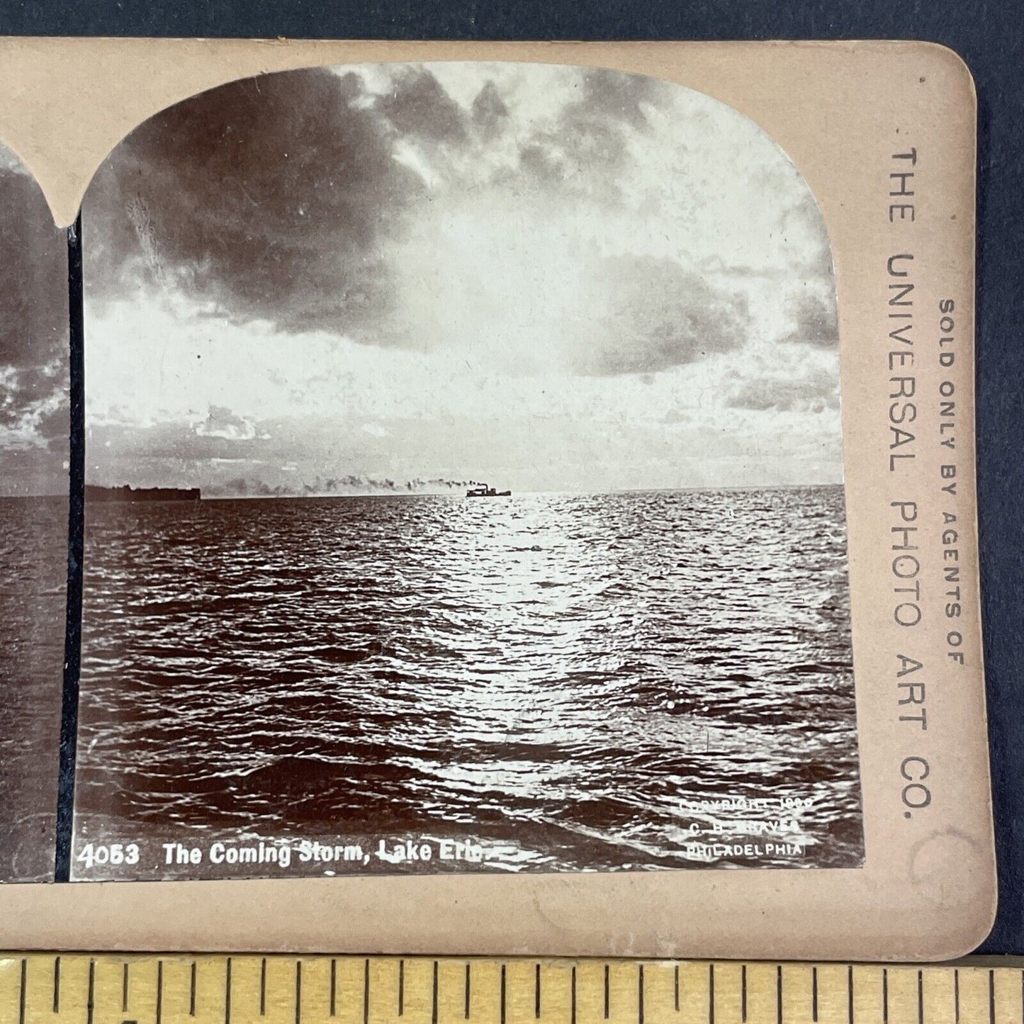 A Steamship Ferry Boat On Lake Erie Stereoview CH Graves Antique c1900 X3172