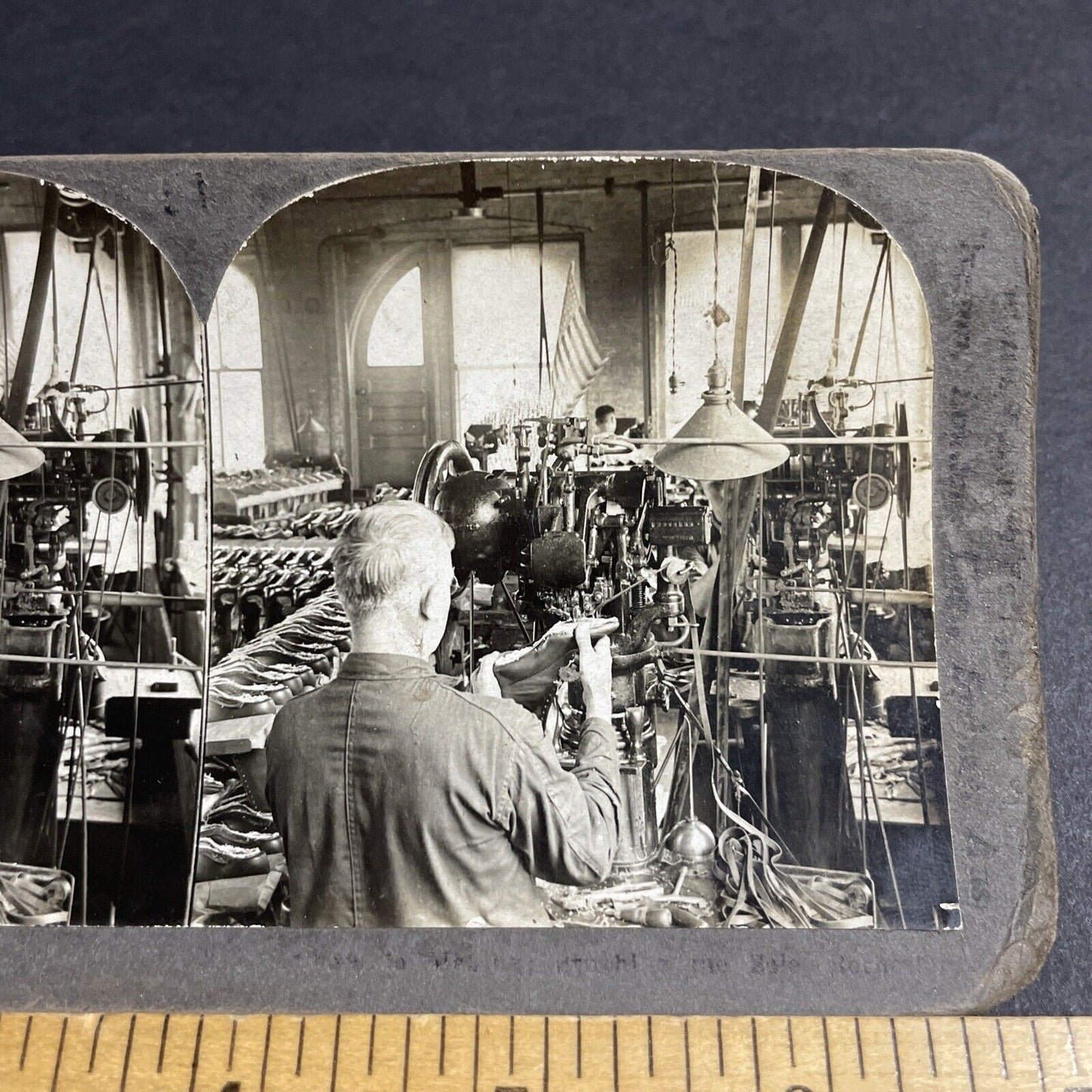 Antique 1920s Handmade Shoe Factory Rochester NY Stereoview Photo Card P4270