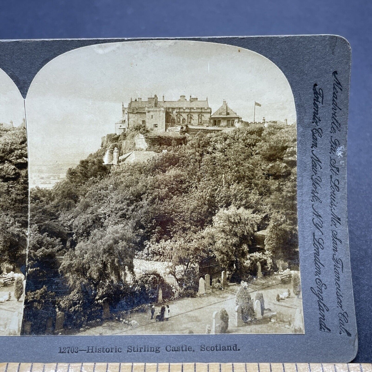 Antique 1902 Stirling Castle Scotland UK Stereoview Photo Card P2045