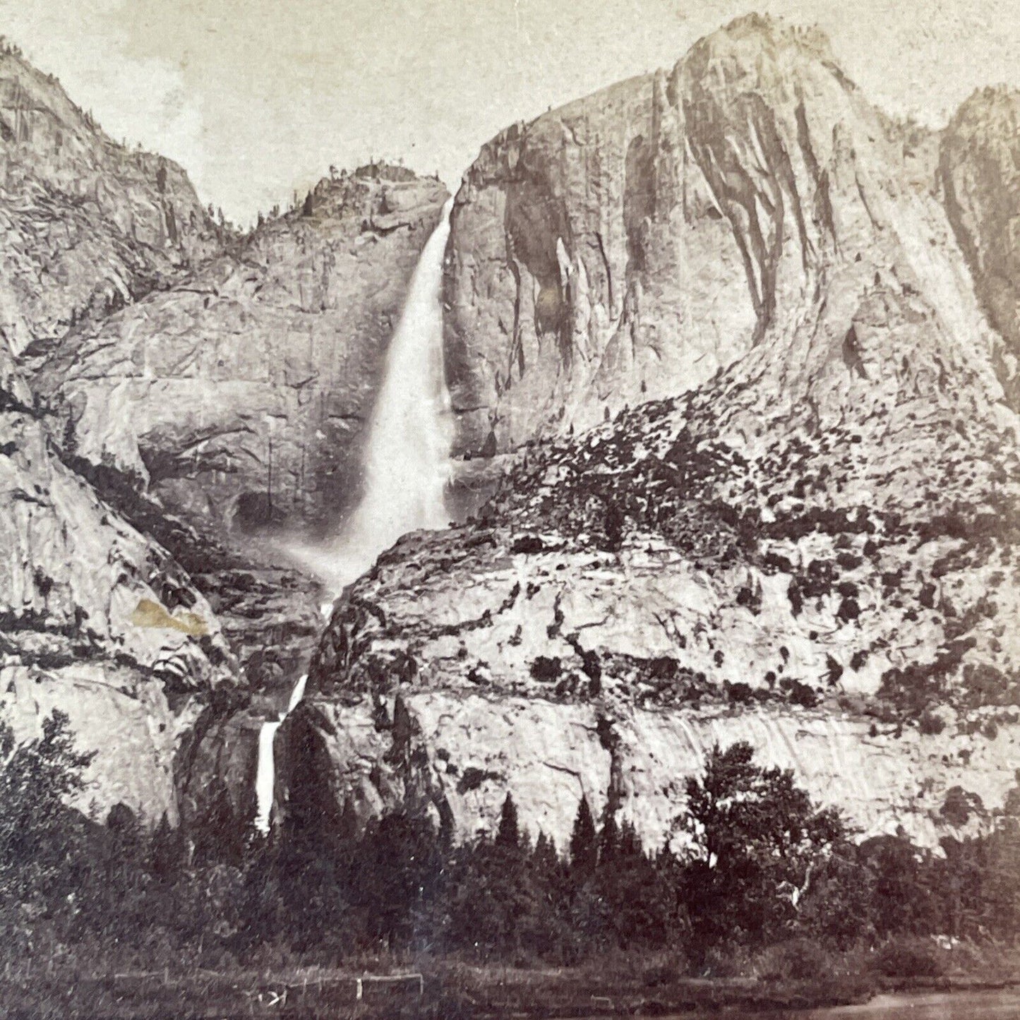 Yosemite Falls CA Hutchings Excursion Stereoview J.P. Soule Antique c1870 Y028