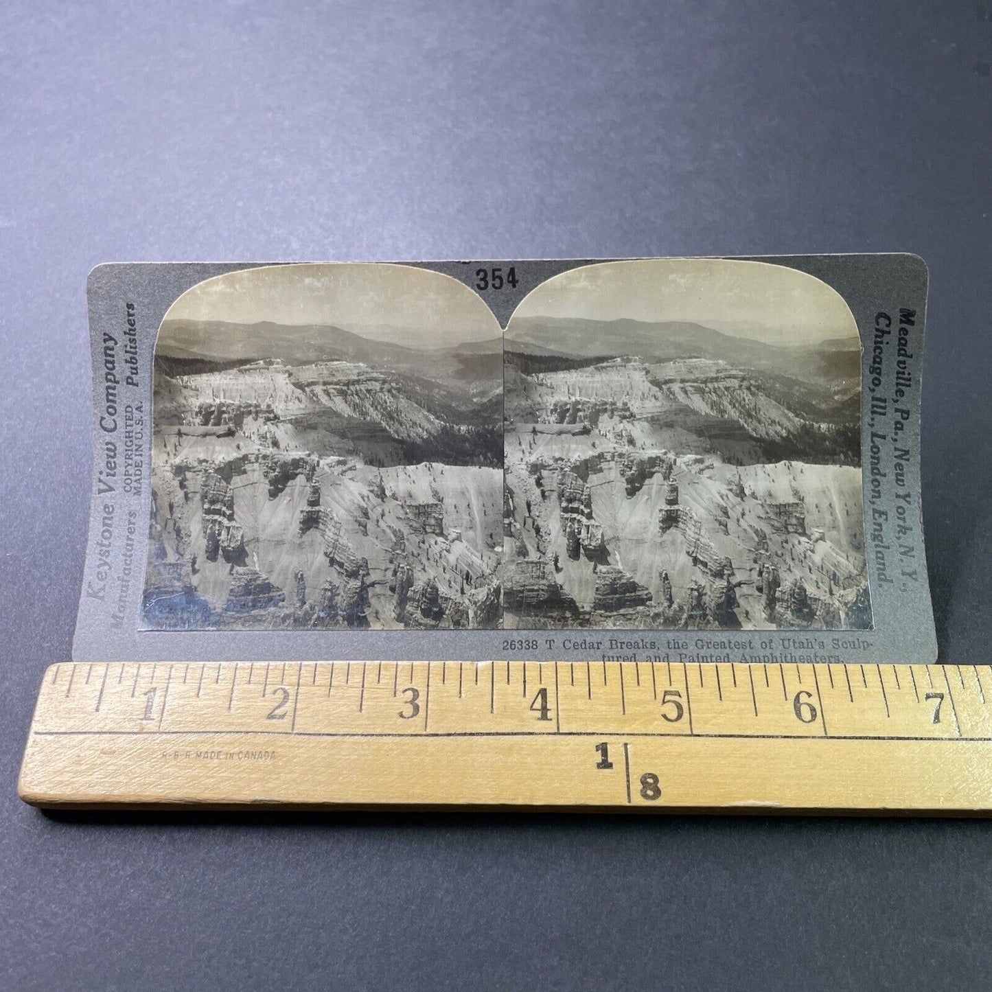 Antique 1910s Cedar Breaks National Monument Utah Stereoview Photo Card P3205