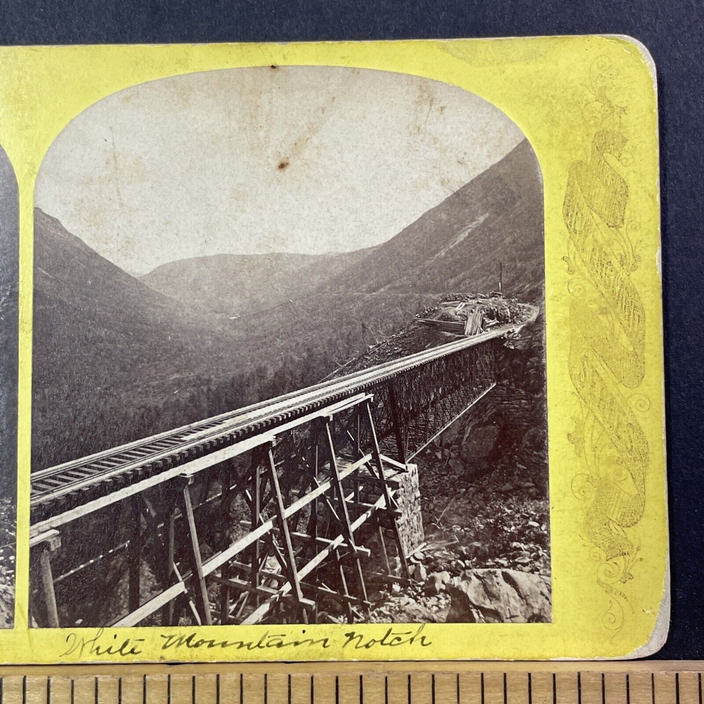 White Mountain Railroad Stereoview Edson Eastman Photo Card Antique 1875 X884