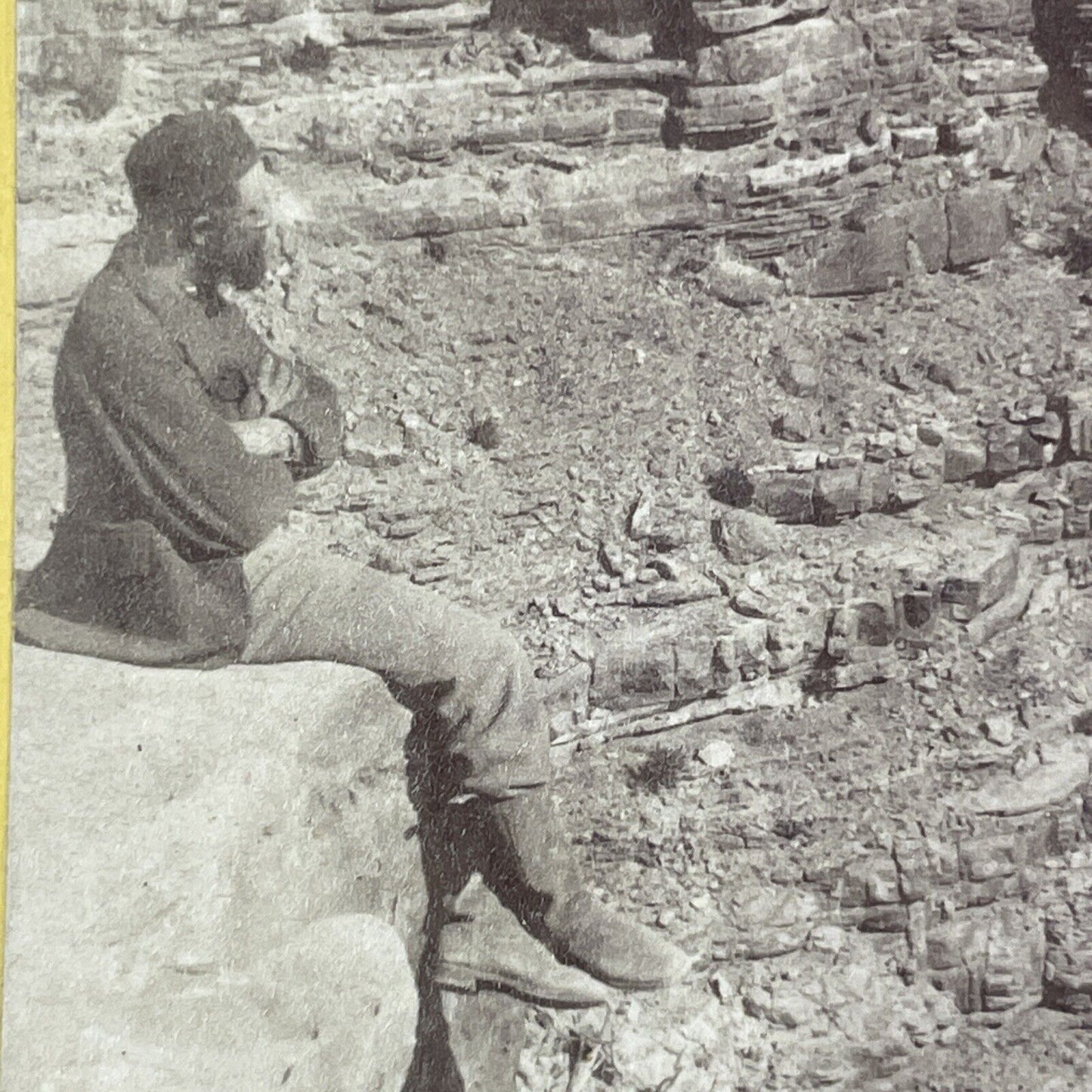 George Wheeler Survey Self-Portrait Stereoview Shivwits Plateau Arizona c1872