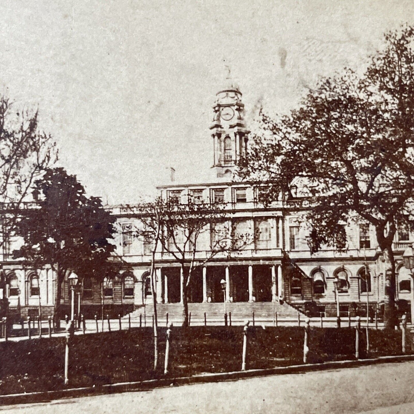 Antique 1860s New York City Hall Manhattan Stereoview Photo Card P2460-15