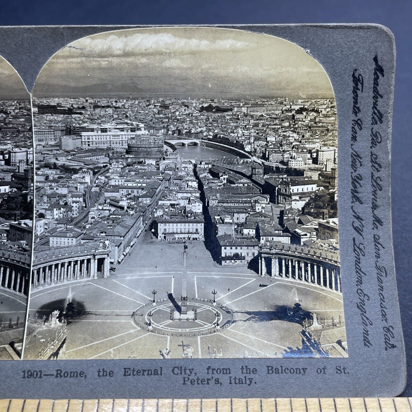 Antique 1904 Rome Italy City View From St. Peter's Stereoview Photo Card P1972