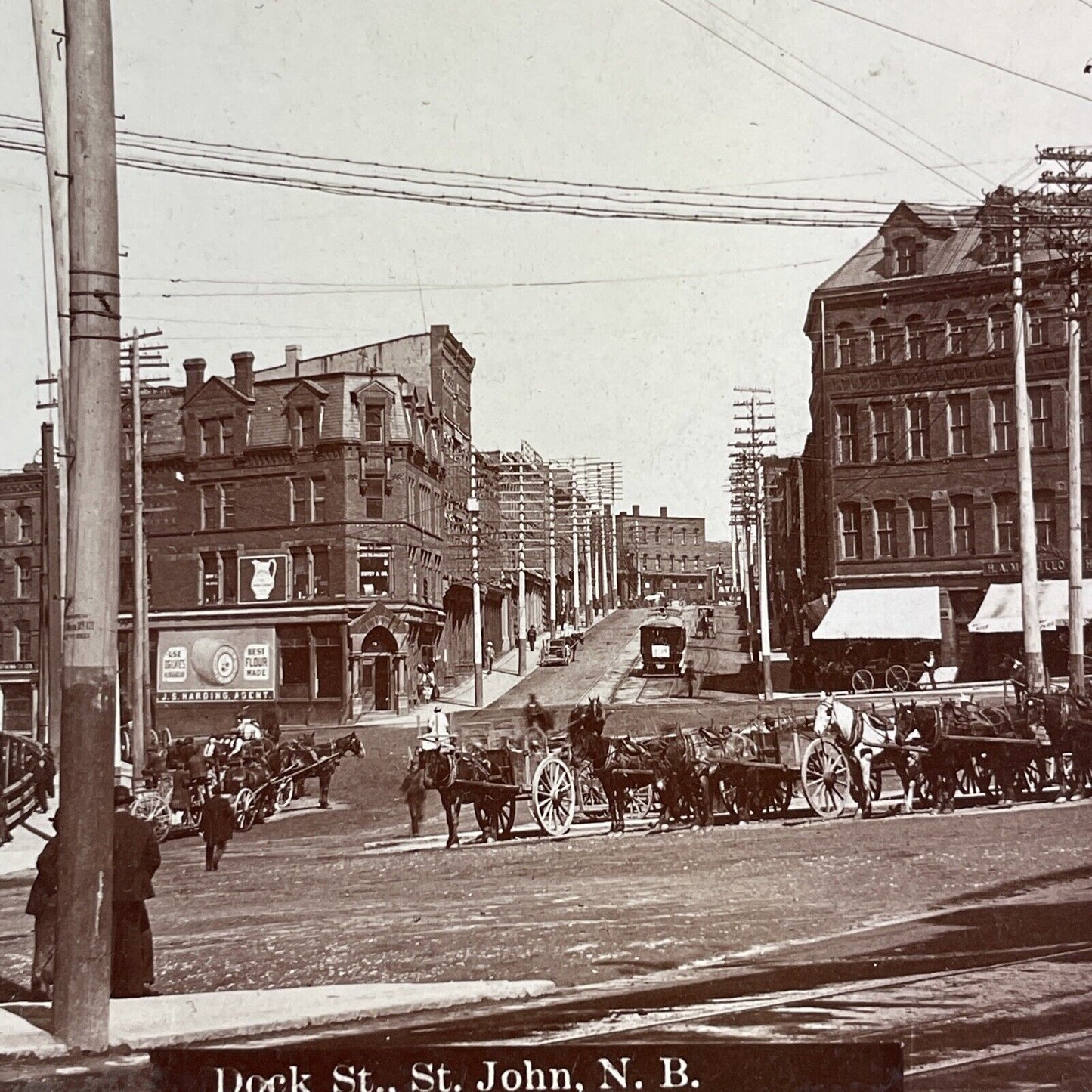 Dock Street Saint John New Brunswick Stereoview Canada Antique c1890s Y449