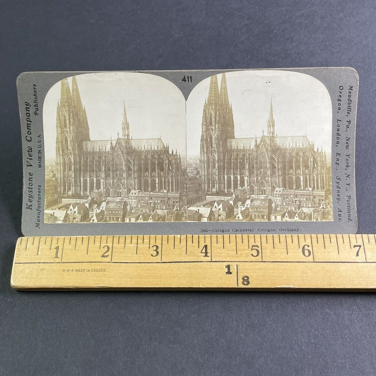 Antique 1903 Cathedral In Cologone Germany Koln Stereoview Photo Card P2235