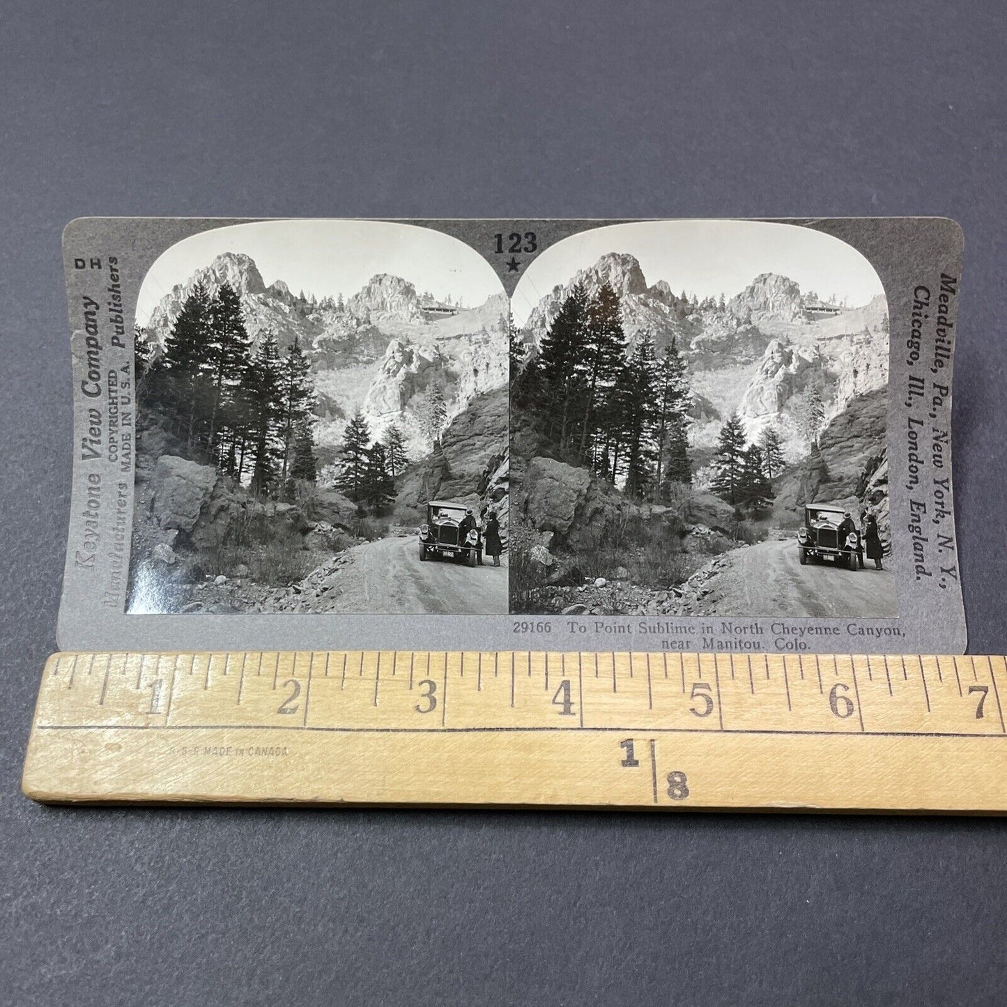 Antique 1920s Cheyenne Canyon Manitou Colorado Stereoview Photo Card V2196