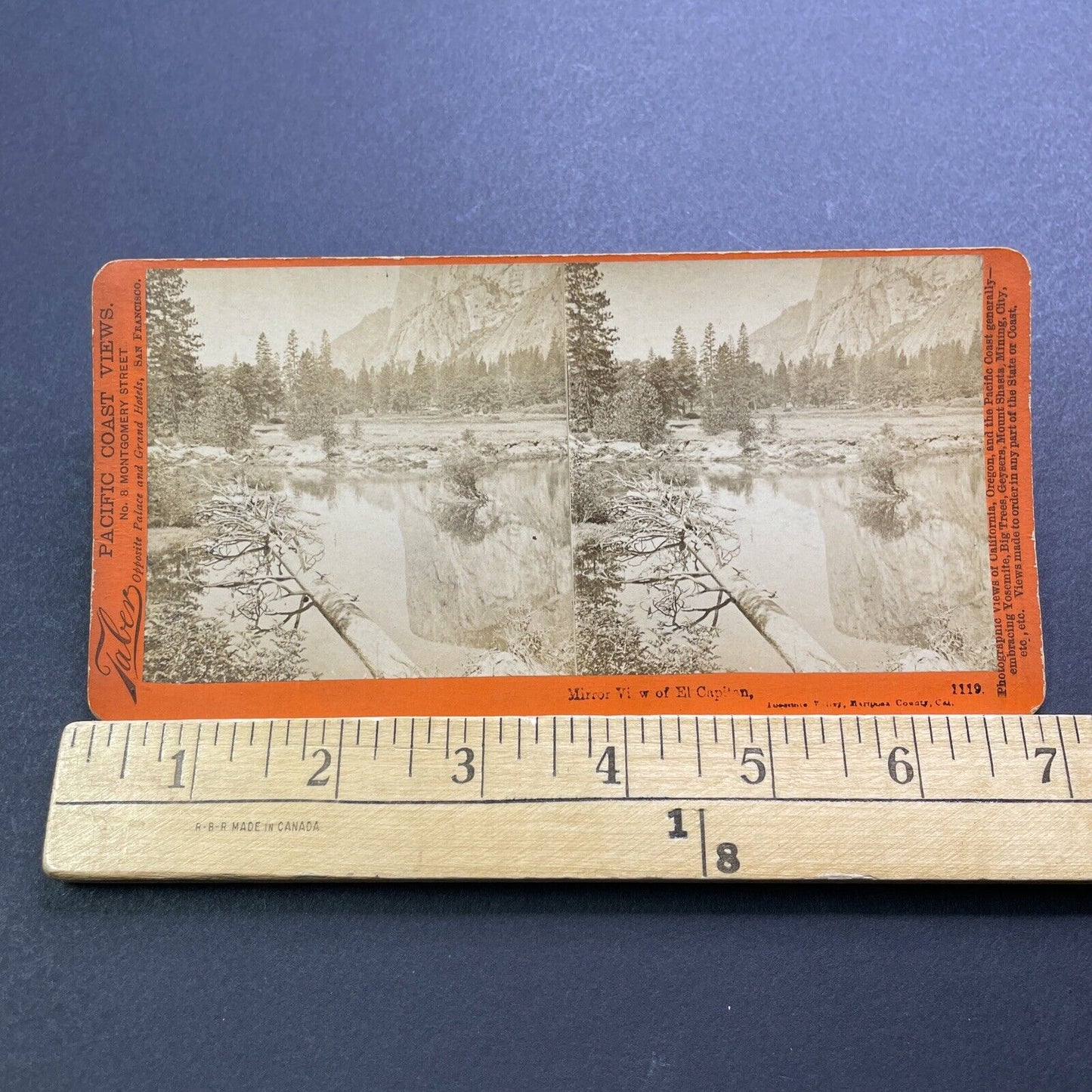 Antique 1860s El Capitan Yosemite California Stereoview Photo Card V3404