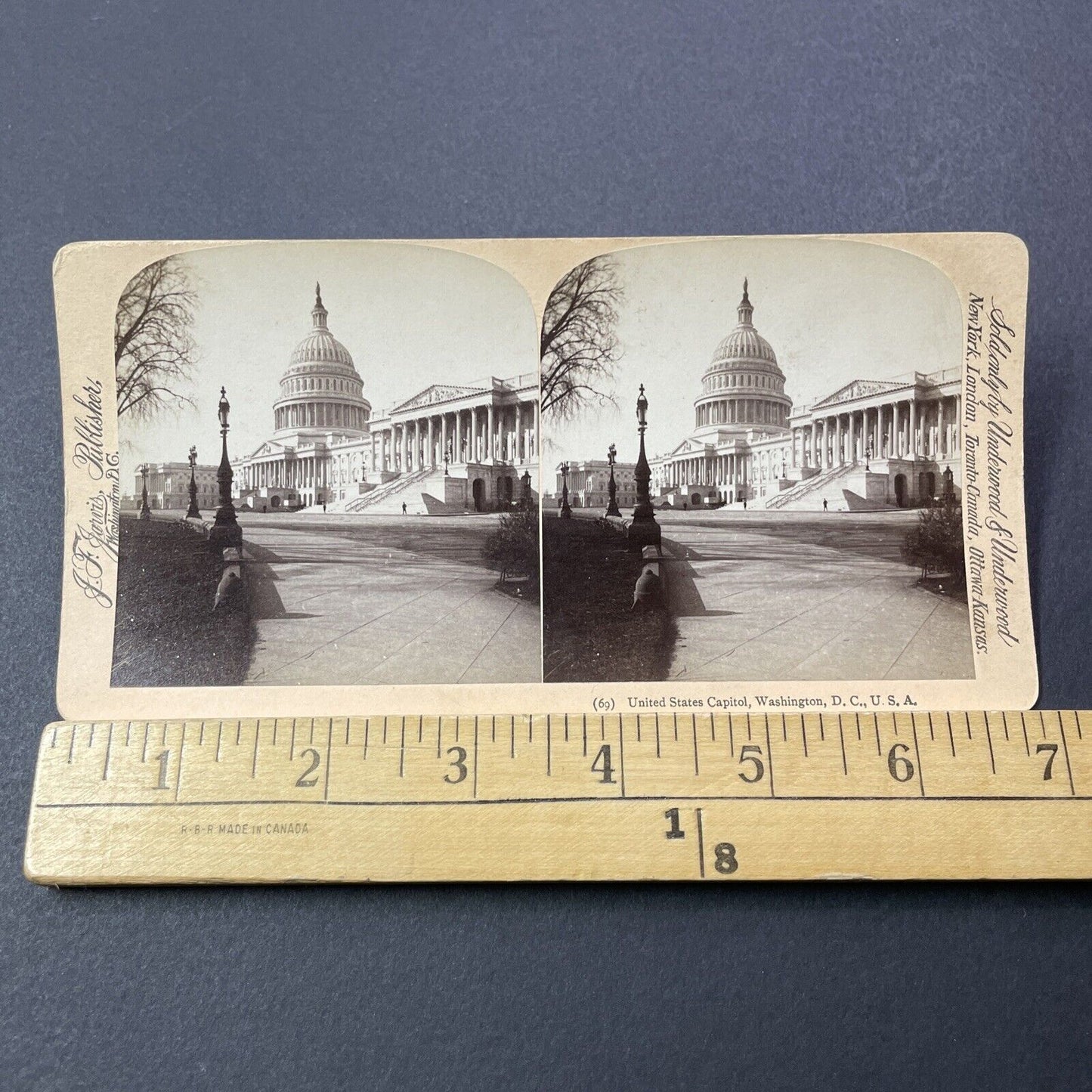 Antique 1898 The Capitol Building Washington DC Stereoview Photo Card V3261