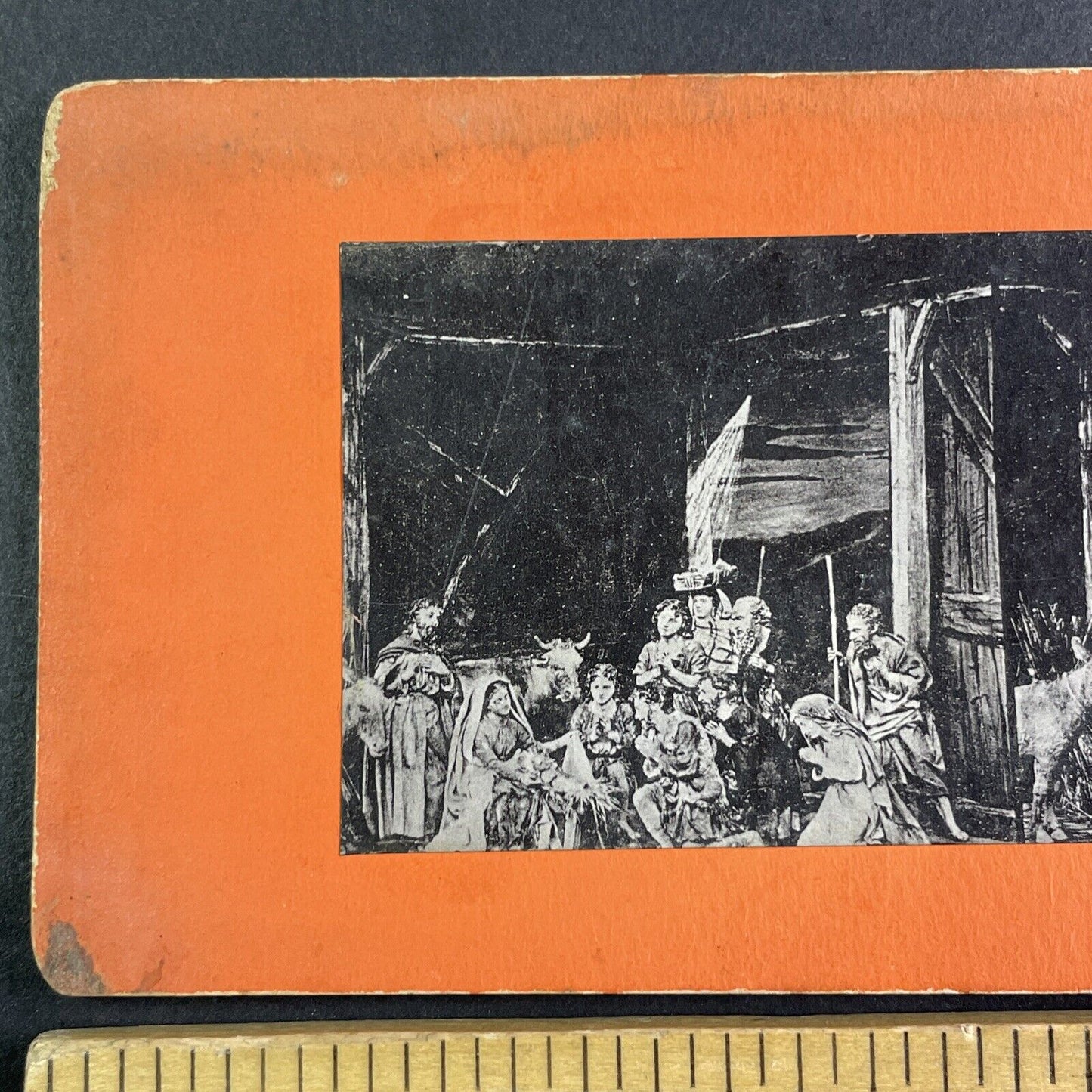 Jesus Christ Born on Christmas Day Stereoview Bavarian Co. Antique c1860s Y2255