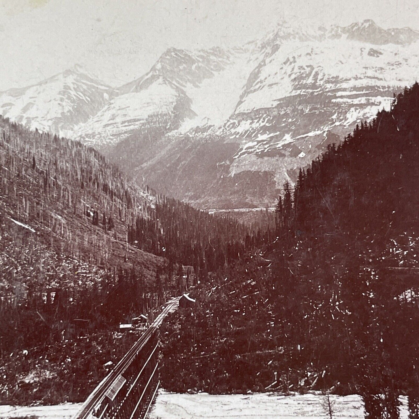 Loop Glacier British Columbia Canada Stereoview CPR Rail Views c1899 Y2112