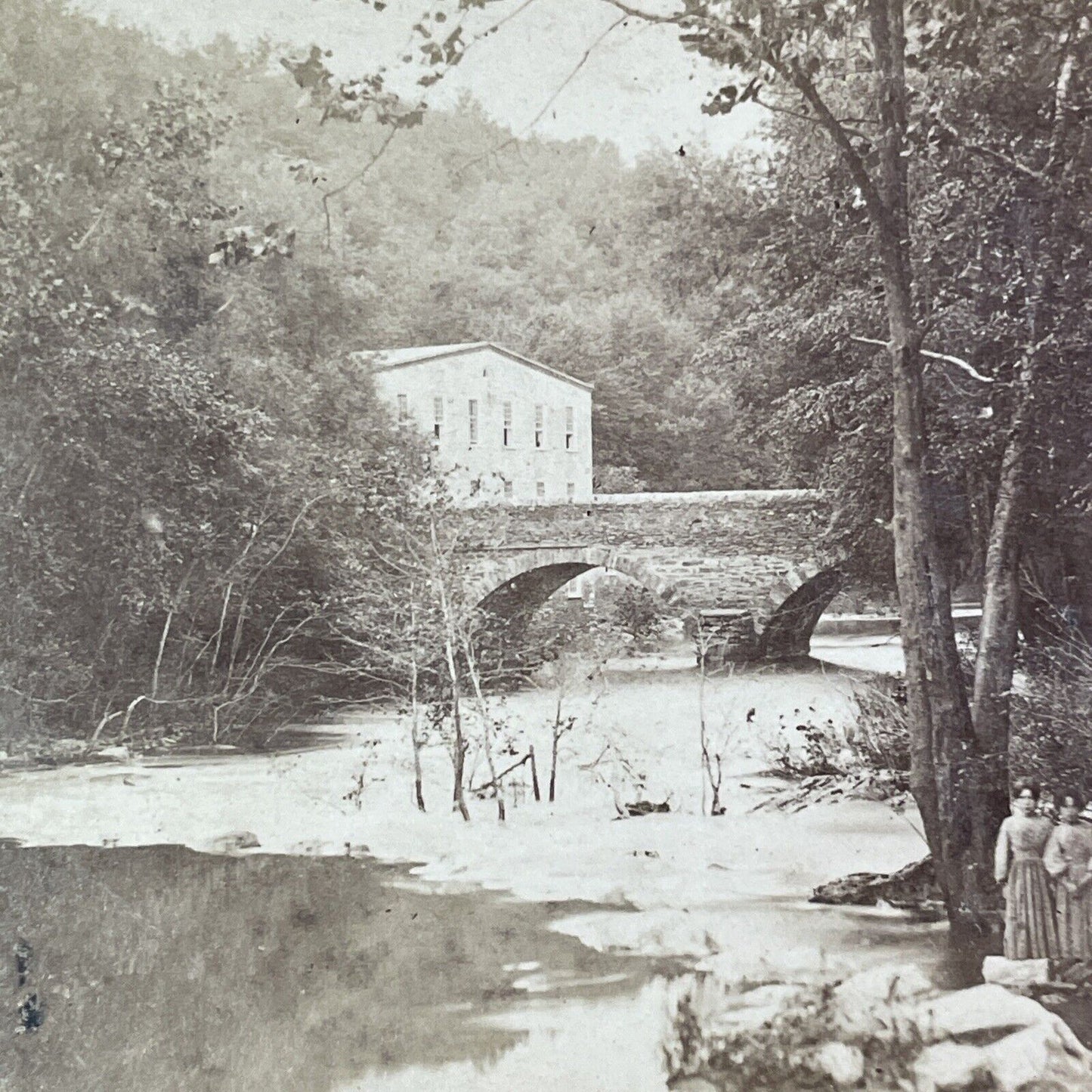 Wissahickon Valley Park Bridge Stereoview Philadelphia PA Antique c1875 X1297