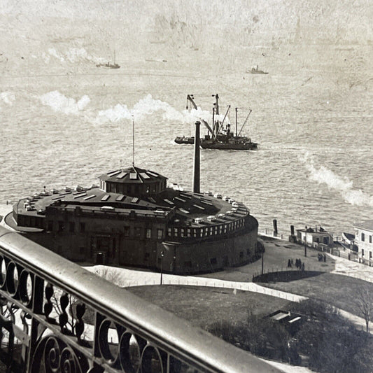 Antique 1920s The Aquarium In Manhattan Pier NYC NY Stereoview Photo Card P4299