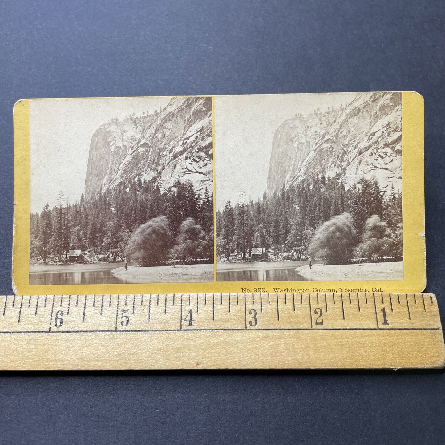 Antique 1870s Washington Column Yosemite California Stereoview Photo Card P2267