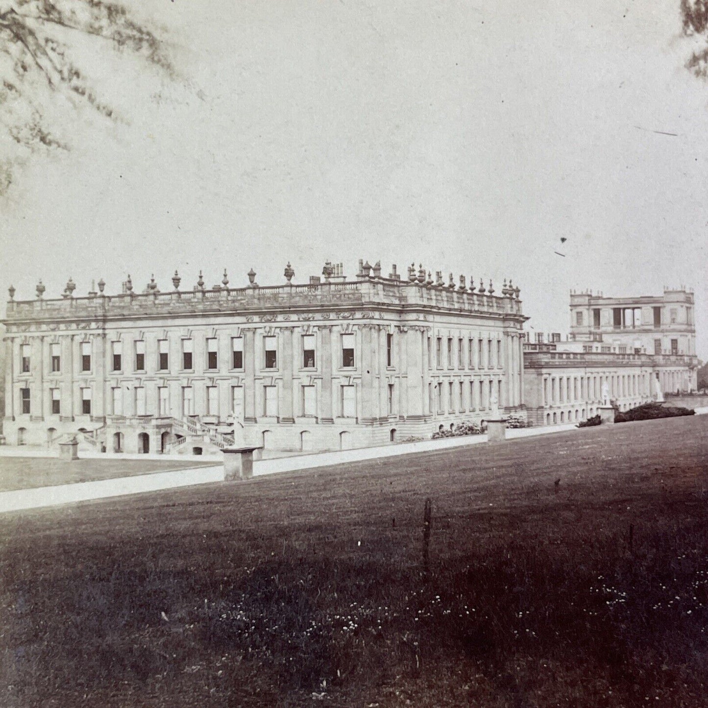 Chatsworth House Mansion Stereoview James Clark Antique c1860s Y1421