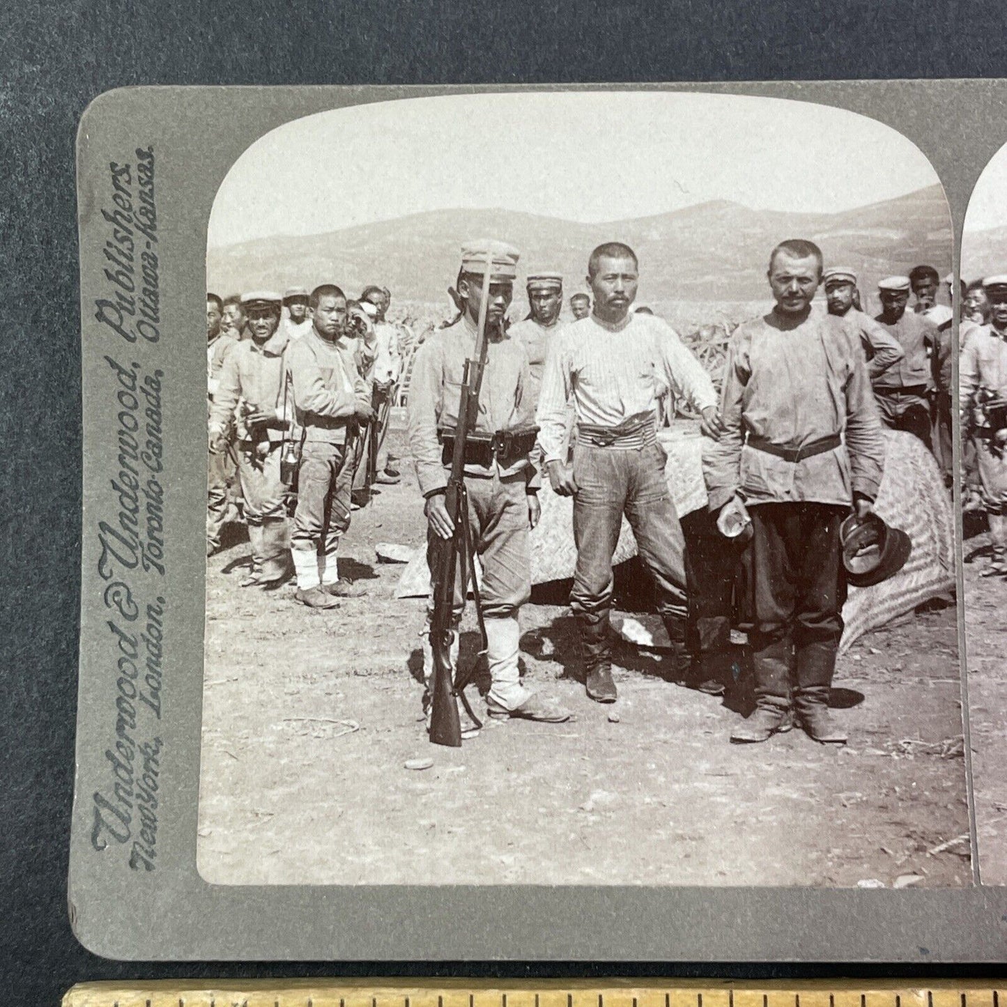 Russian Soldier Captured By The Japanese Army Stereoview Antique c1905 X2770