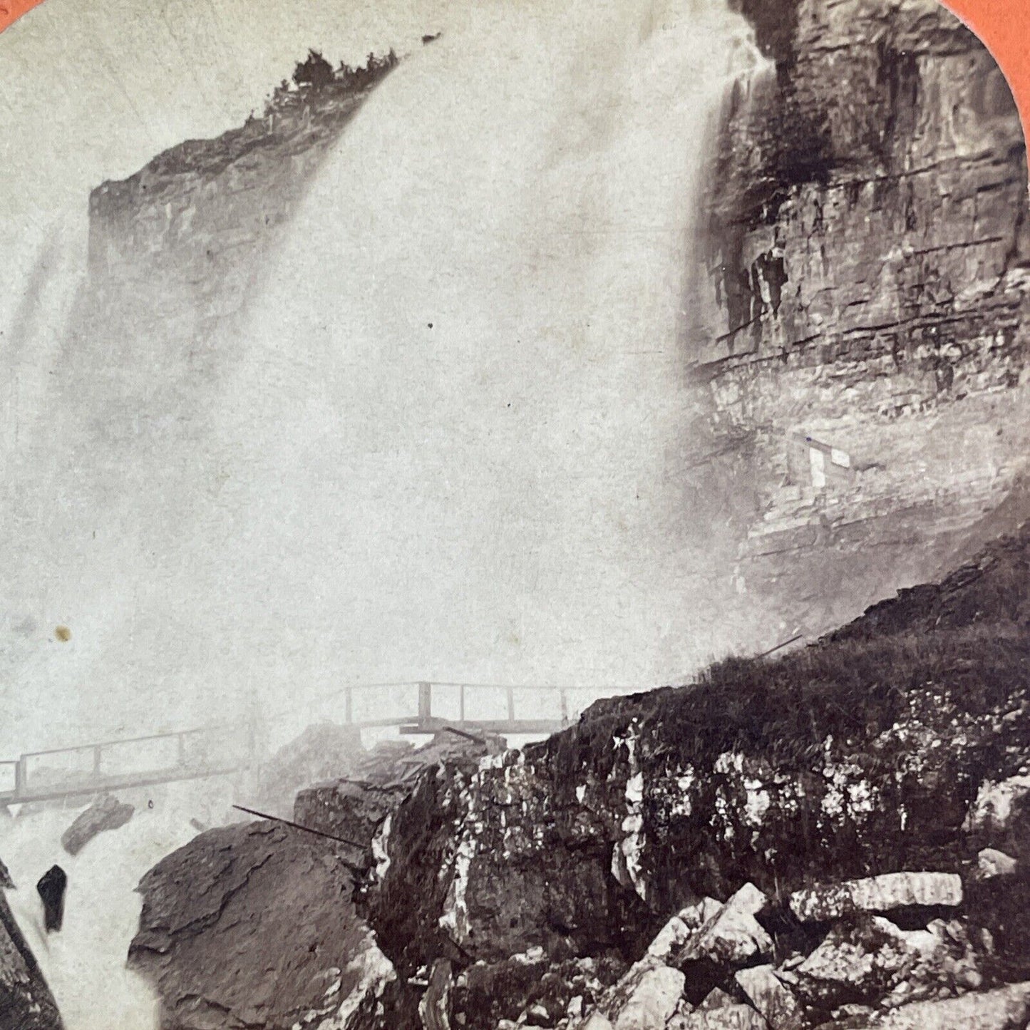 Niagara Falls Cave of Winds Stereoview Charles Bierstadt c1870s Y2245