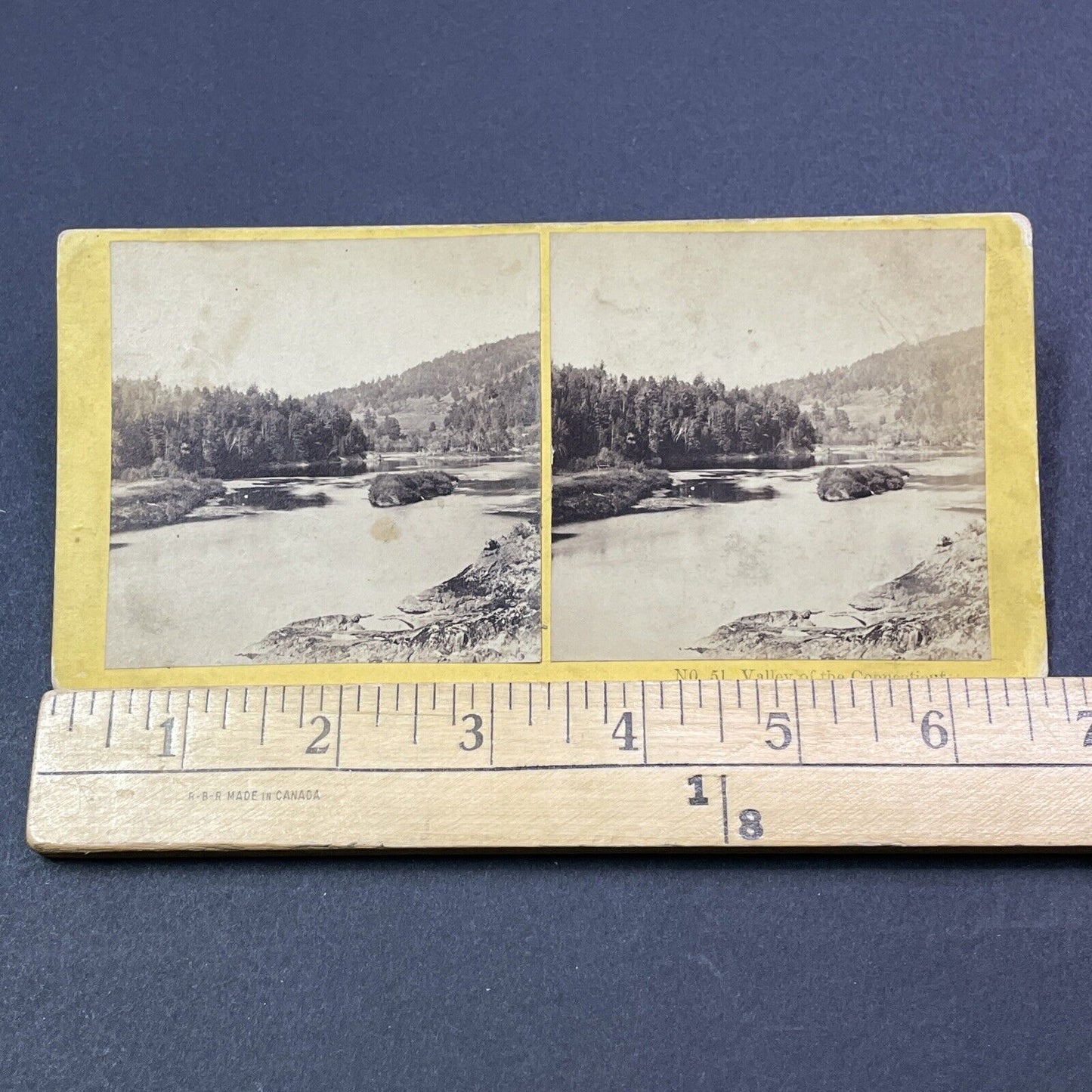 Antique 1860s Connecticut River Upper Valley NH Stereoview Photo Card V2027