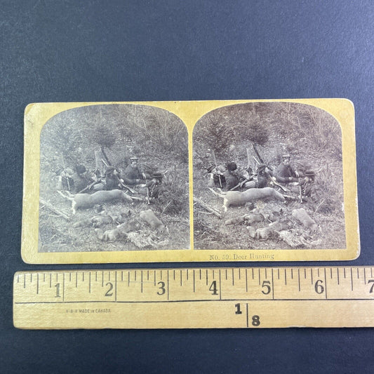 Benjamin and Edward Kilburn Self-Portrait Stereoview Deer Hunting c1870s Y1323