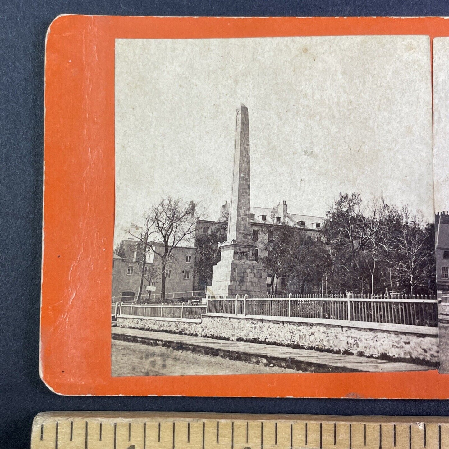 Wolfe-Montcalm Monument Quebec City Canada Stereoview L.P. Vallee c1870 Y2496