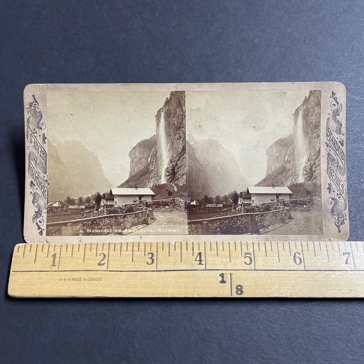 Antique 1880s Lauterbrunnen Switzerland Swiss Village Stereoview Photo Card 5202