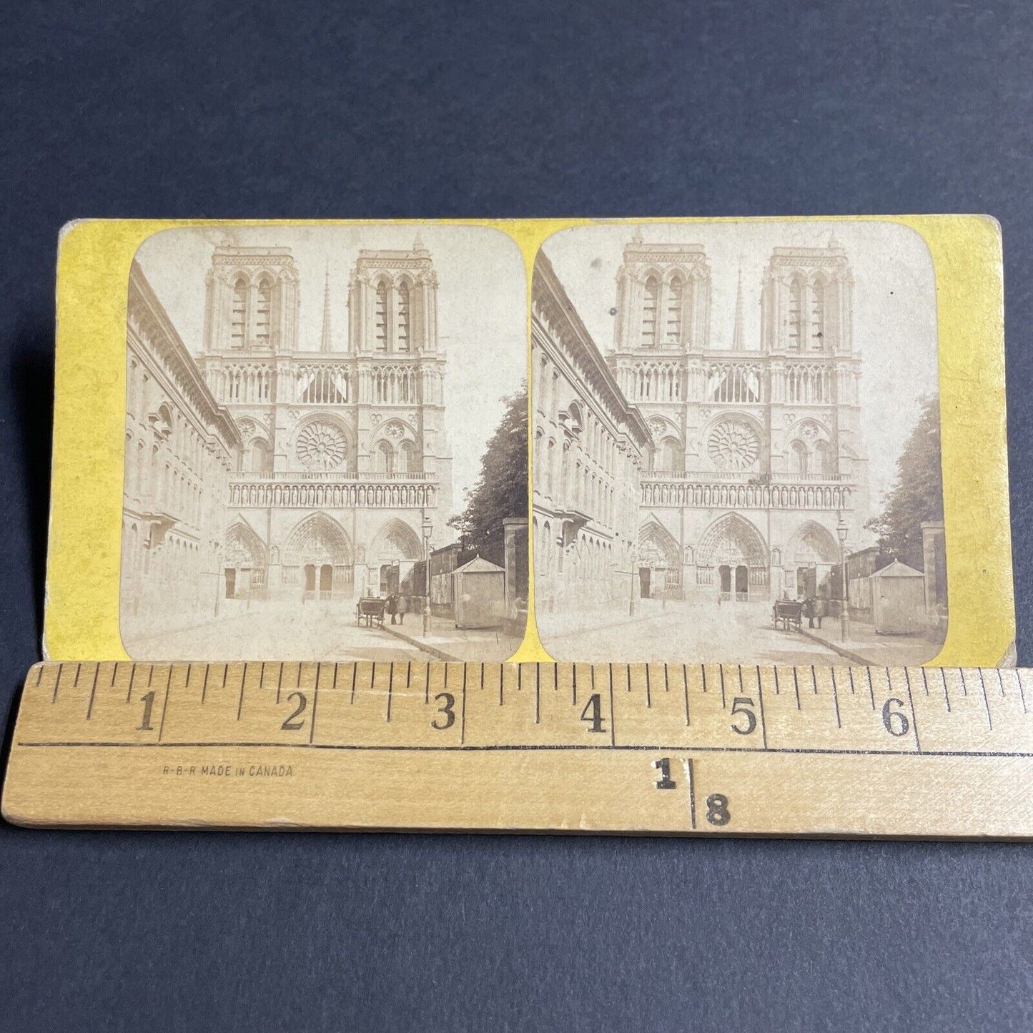 Antique 1870s Notre Dame Cathedral Church Paris Stereoview Photo Card P4164